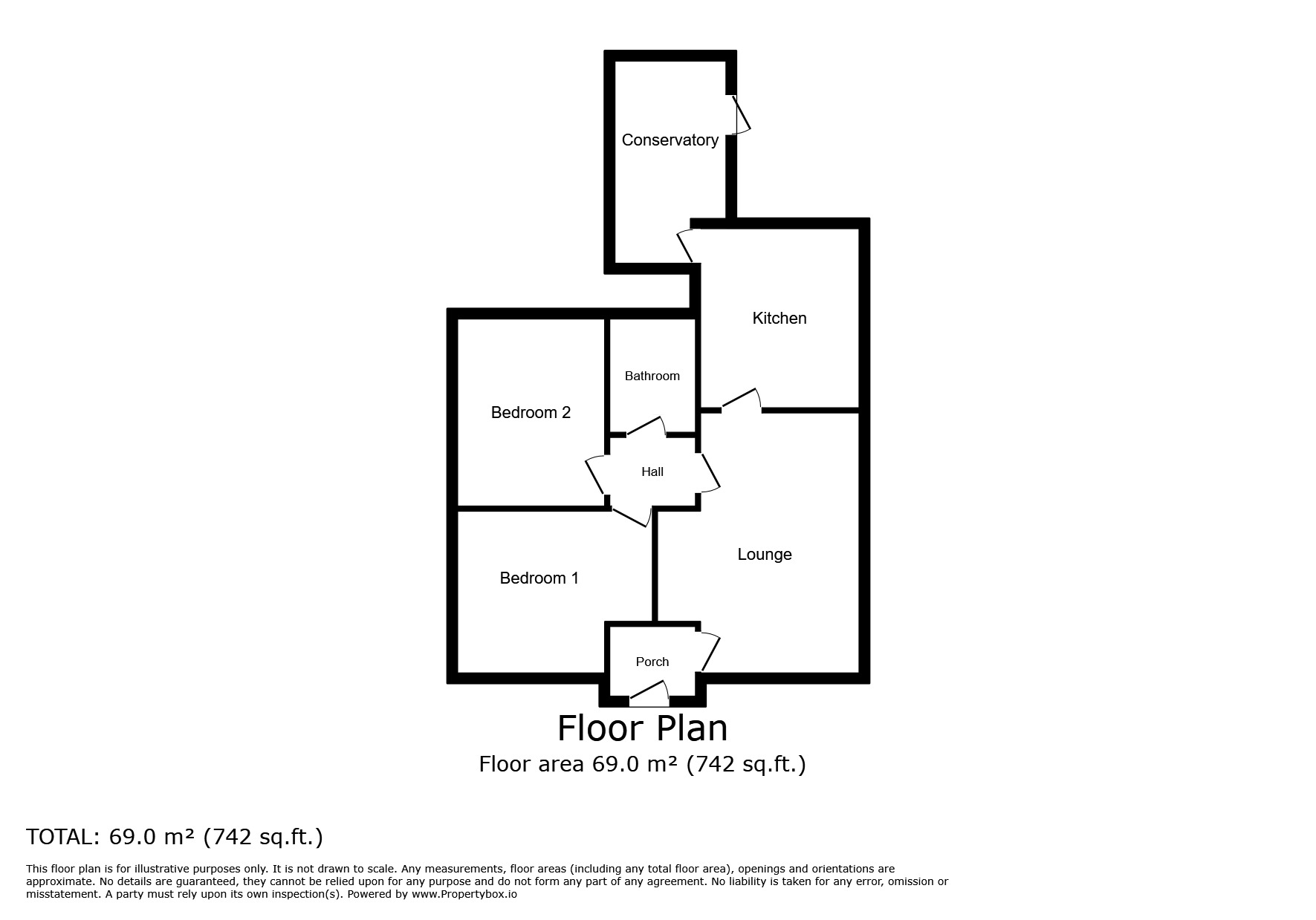 Floorplan of 2 bedroom Semi Detached Bungalow for sale, Lotus Close, Newcastle upon Tyne, Tyne and Wear, NE5