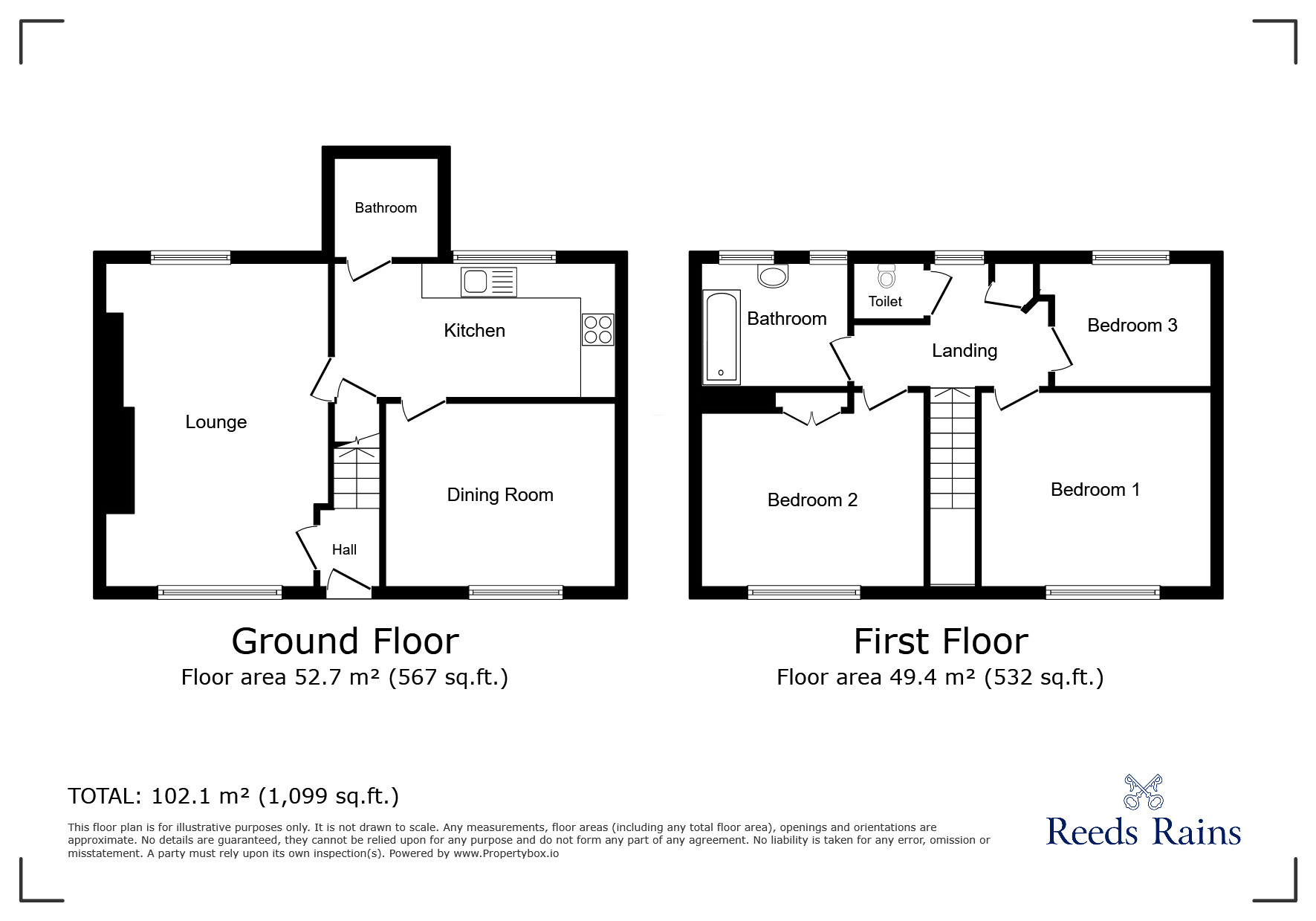 Floorplan of 3 bedroom Semi Detached House for sale, Hadrian Place, Newcastle upon Tyne, Tyne and Wear, NE15