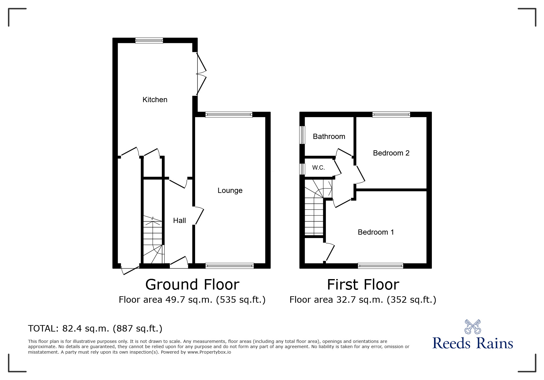 Floorplan of 2 bedroom Semi Detached House for sale, Westholme Gardens, Newcastle upon Tyne, Tyne and Wear, NE15