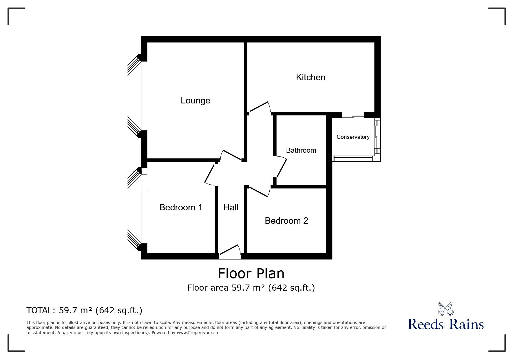 Floorplan of 2 bedroom Semi Detached Bungalow for sale, Ashleigh Road, Newcastle upon Tyne, Tyne and Wear, NE5