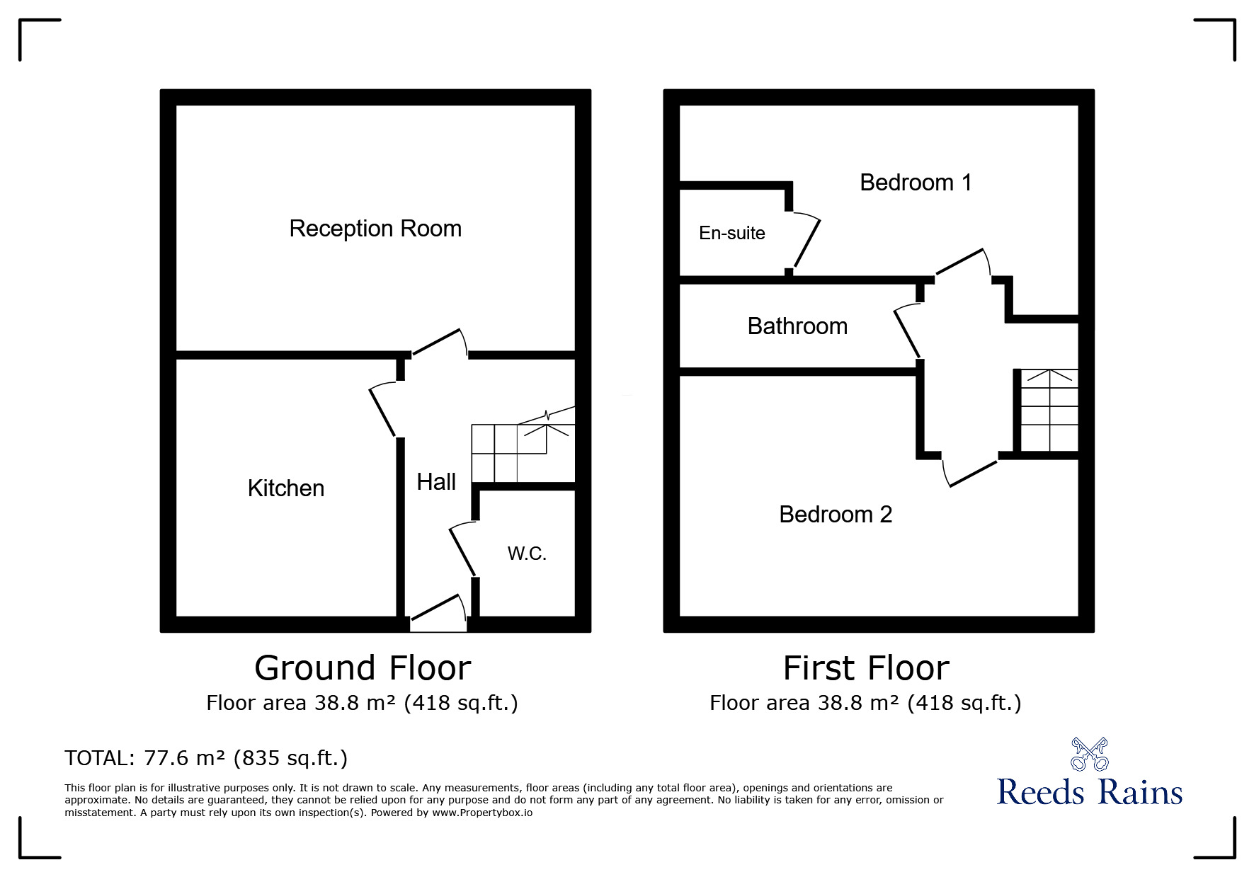 Floorplan of 2 bedroom Semi Detached House for sale, Broadfield Meadows, Callerton, Tyne and Wear, NE5