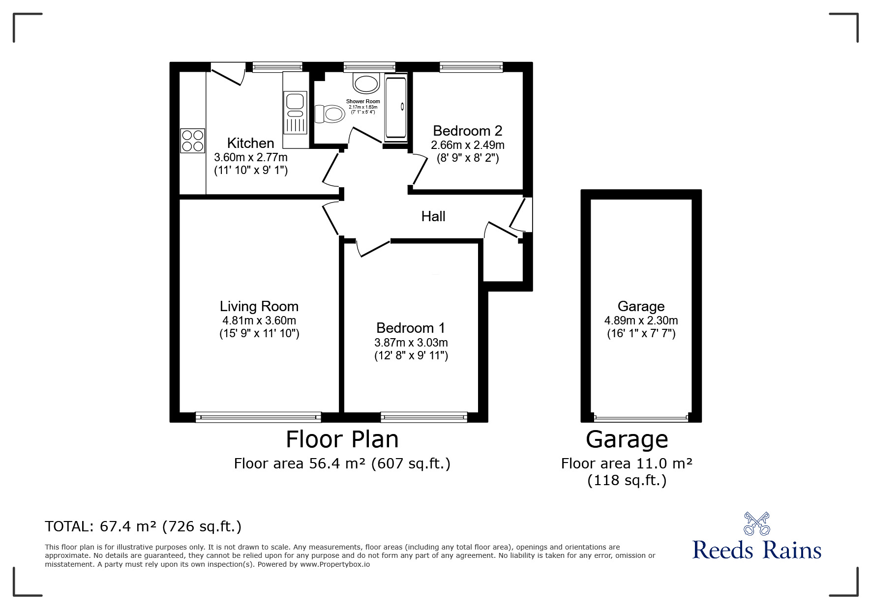 Floorplan of 2 bedroom  Flat for sale, Knightside Walk, Newcastle upon Tyne, Tyne and Wear, NE5