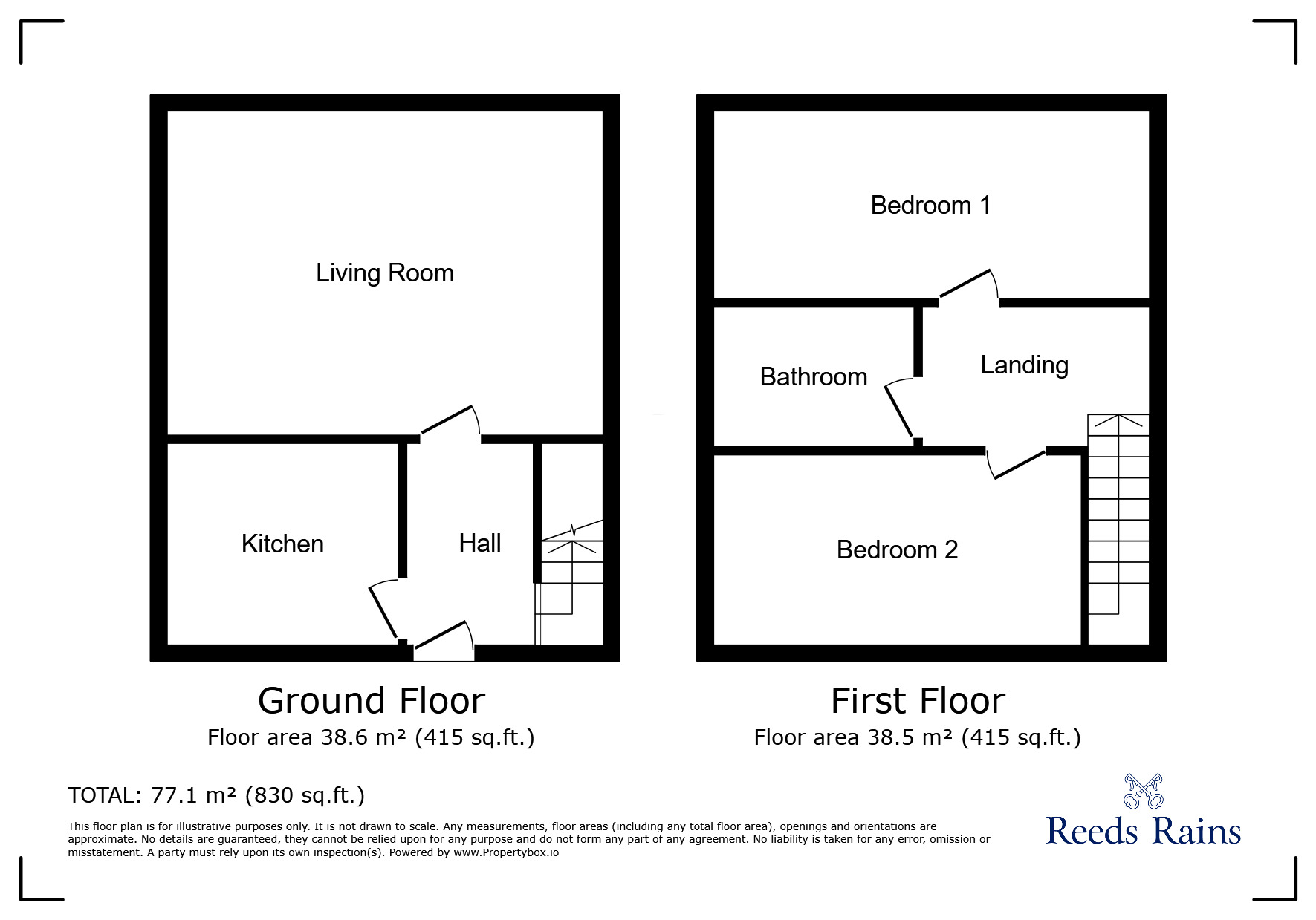 Floorplan of 2 bedroom End Terrace House for sale, Chessar Avenue, Newcastle upon Tyne, Tyne and Wear, NE5