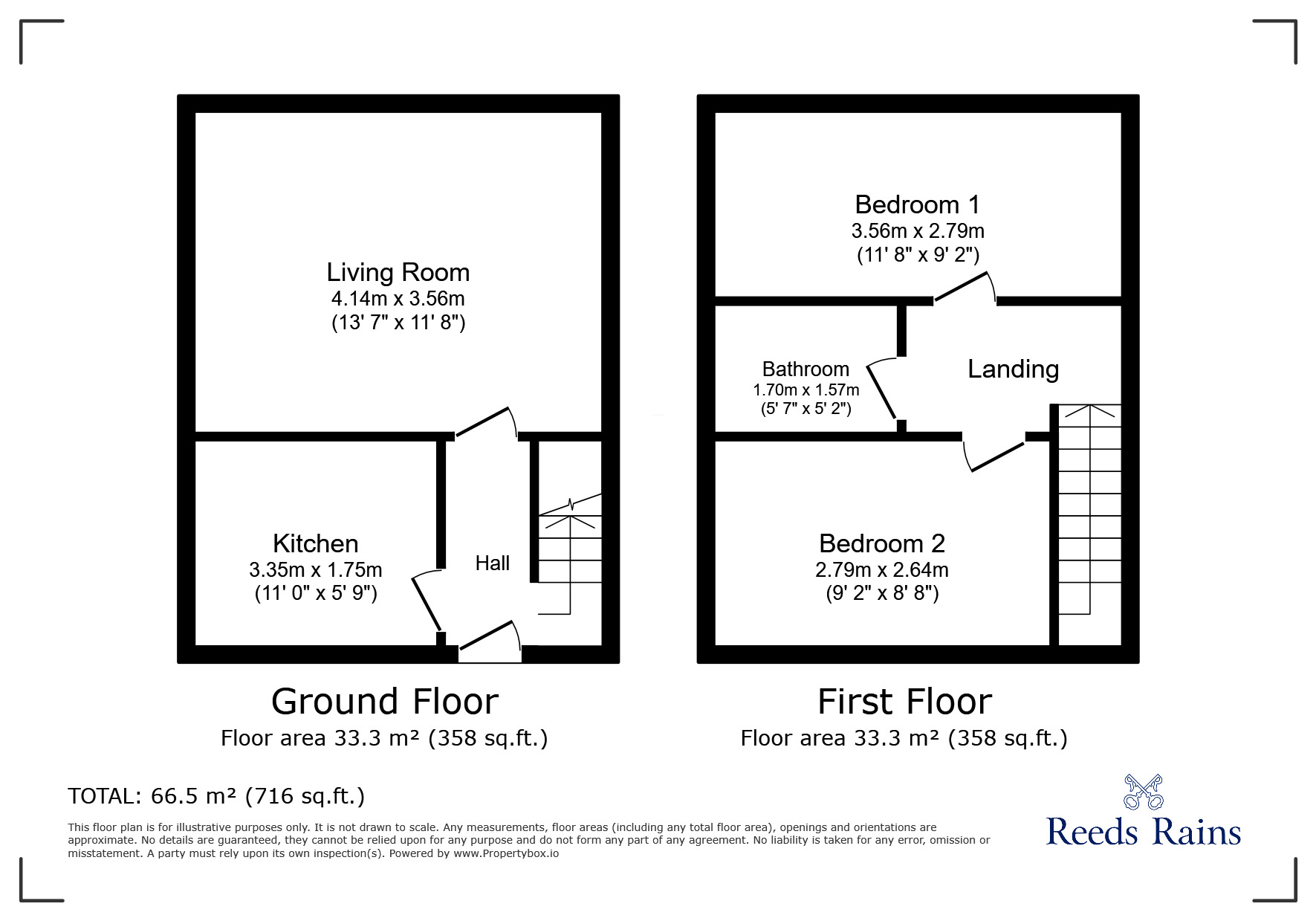 Floorplan of 2 bedroom End Terrace House for sale, Chessar Avenue, Newcastle upon Tyne, Tyne and Wear, NE5