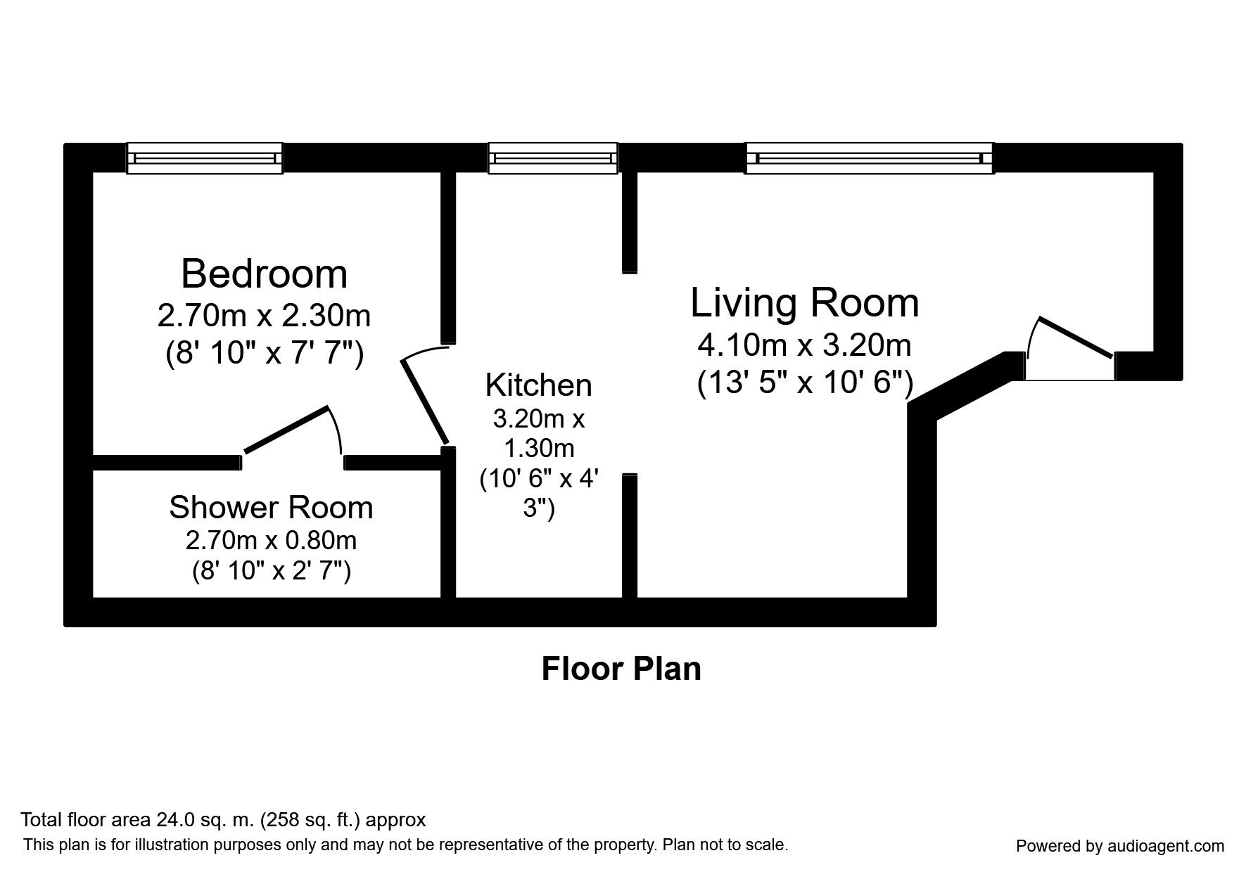 Floorplan of 1 bedroom  Flat to rent, Castle Street, Stockport, Cheshire, SK3