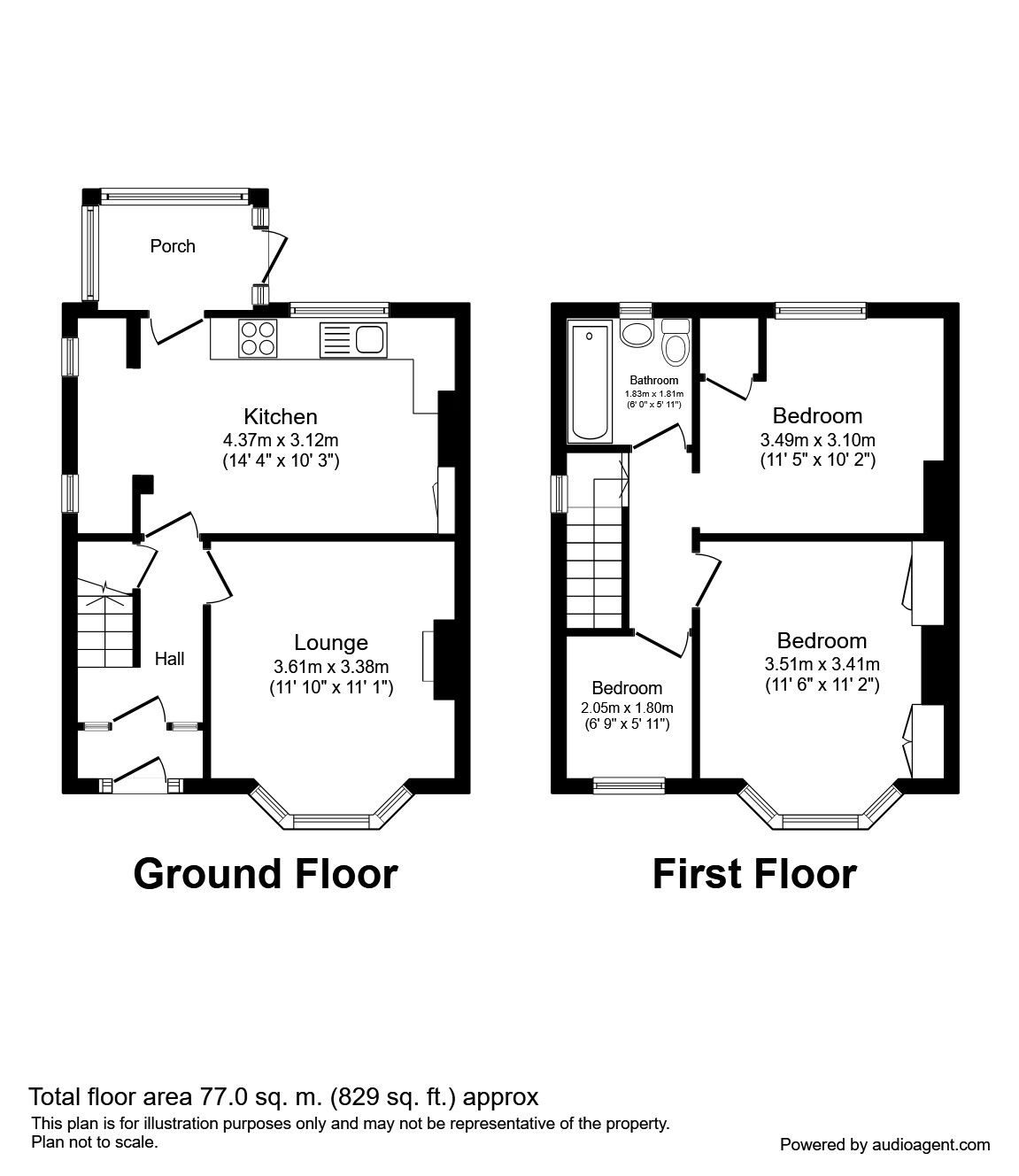 Floorplan of 3 bedroom Semi Detached House to rent, Ash Grove, Chorley, Lancashire, PR7