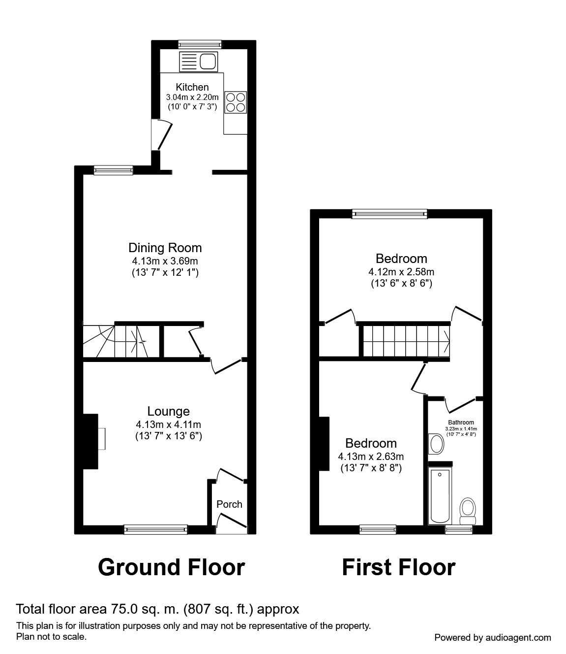 Floorplan of 2 bedroom Mid Terrace House to rent, Congress Street, Chorley, Lancashire, PR7