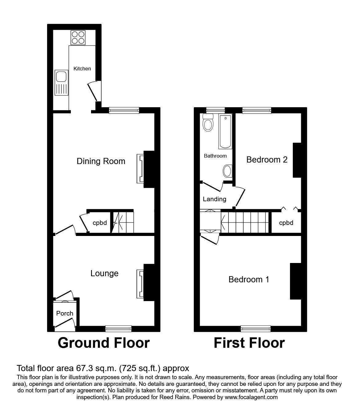 Floorplan of 2 bedroom Mid Terrace House to rent, Croft Road, Chorley, Lancashire, PR6