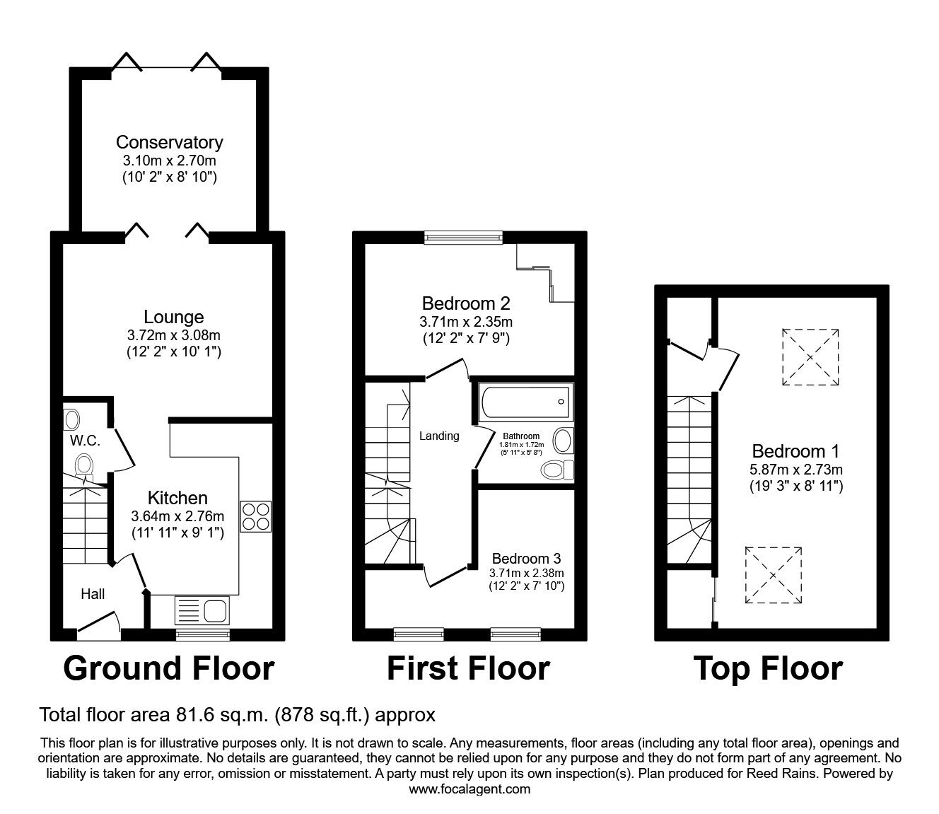 Floorplan of 3 bedroom Mid Terrace House to rent, Corsair Drive, Buckshaw Village, Lancashire, PR7