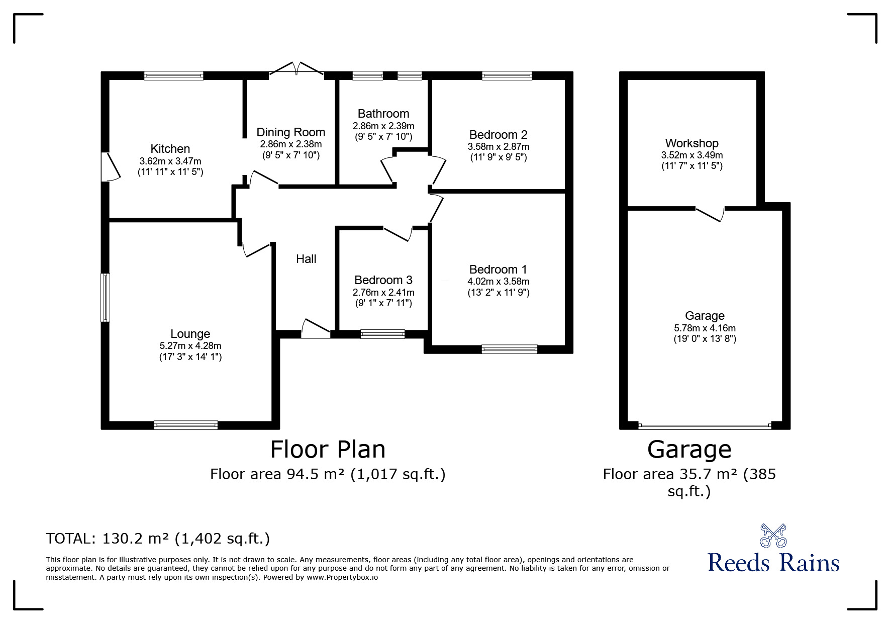 Floorplan of 3 bedroom Semi Detached Bungalow for sale, Worcester Place, Chorley, Lancashire, PR7