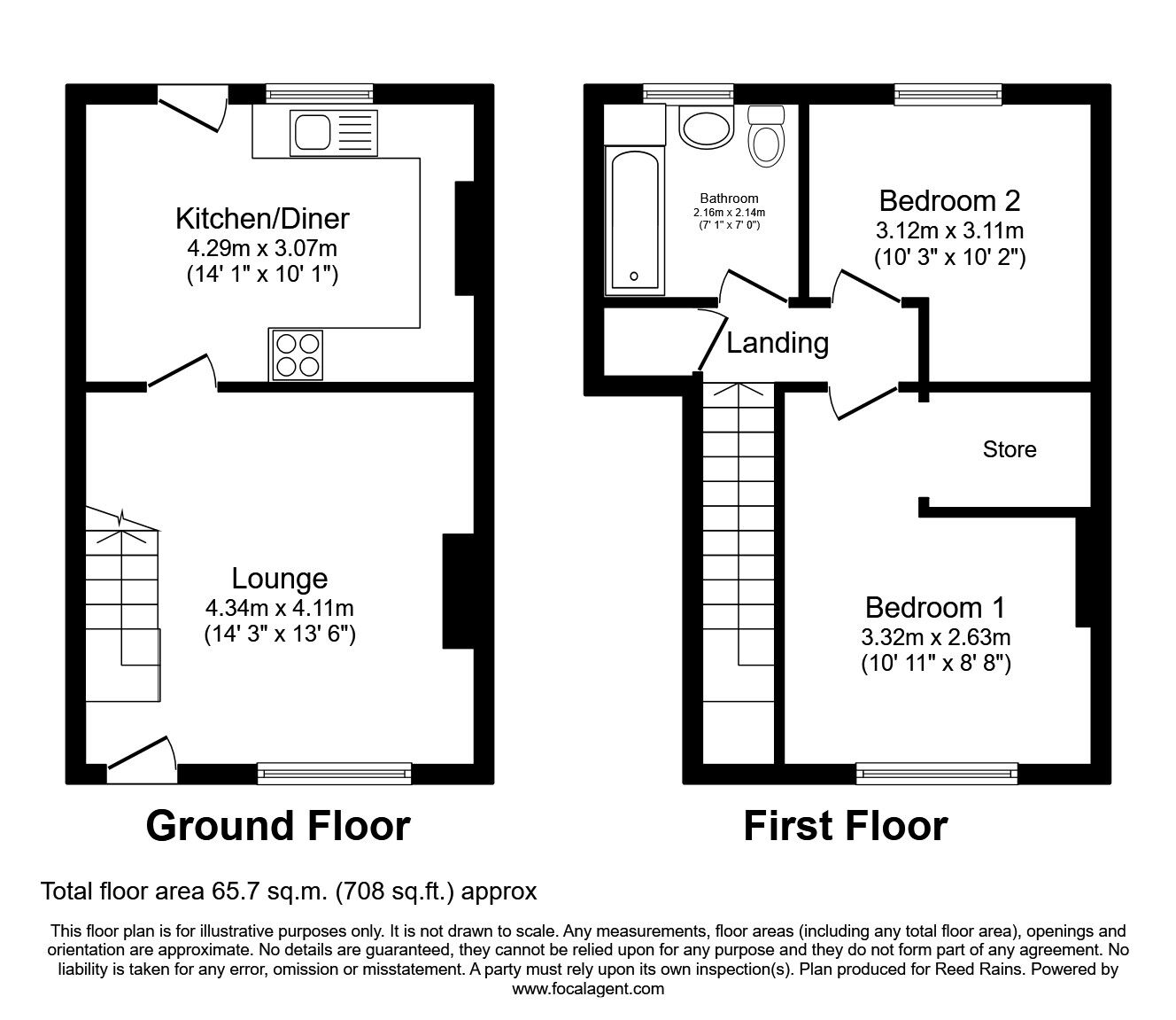 Floorplan of 2 bedroom Mid Terrace House to rent, Anderton Street, Chorley, Lancashire, PR7