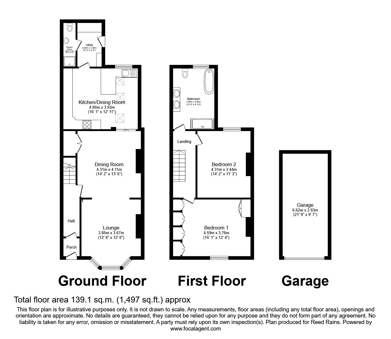 Floorplan of 2 bedroom Mid Terrace House for sale, Pleasant View, Withnell, Lancashire, PR6