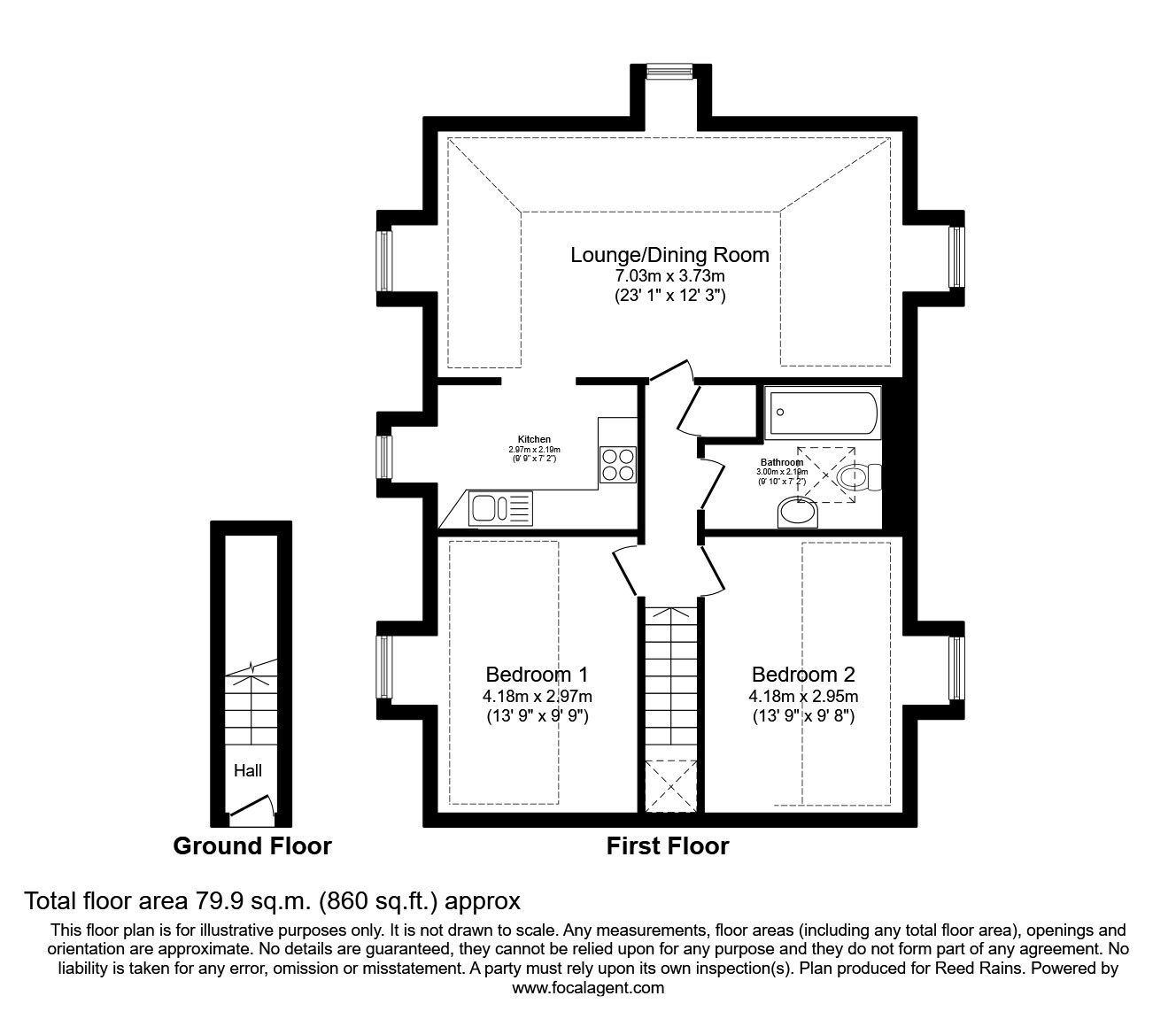 Floorplan of 2 bedroom Detached Flat to rent, Main Square, Buckshaw Village, Lancashire, PR7