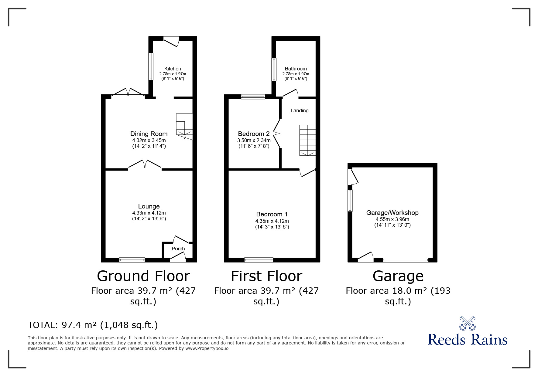 Floorplan of 2 bedroom End Terrace House for sale, Pall Mall, Chorley, Lancashire, PR7