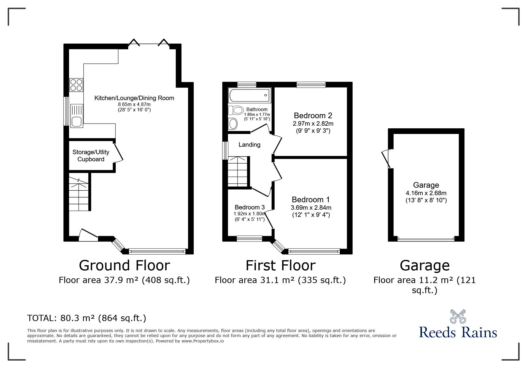 Floorplan of 3 bedroom End Terrace House for sale, Fosterfield Place, Chorley, Lancashire, PR6