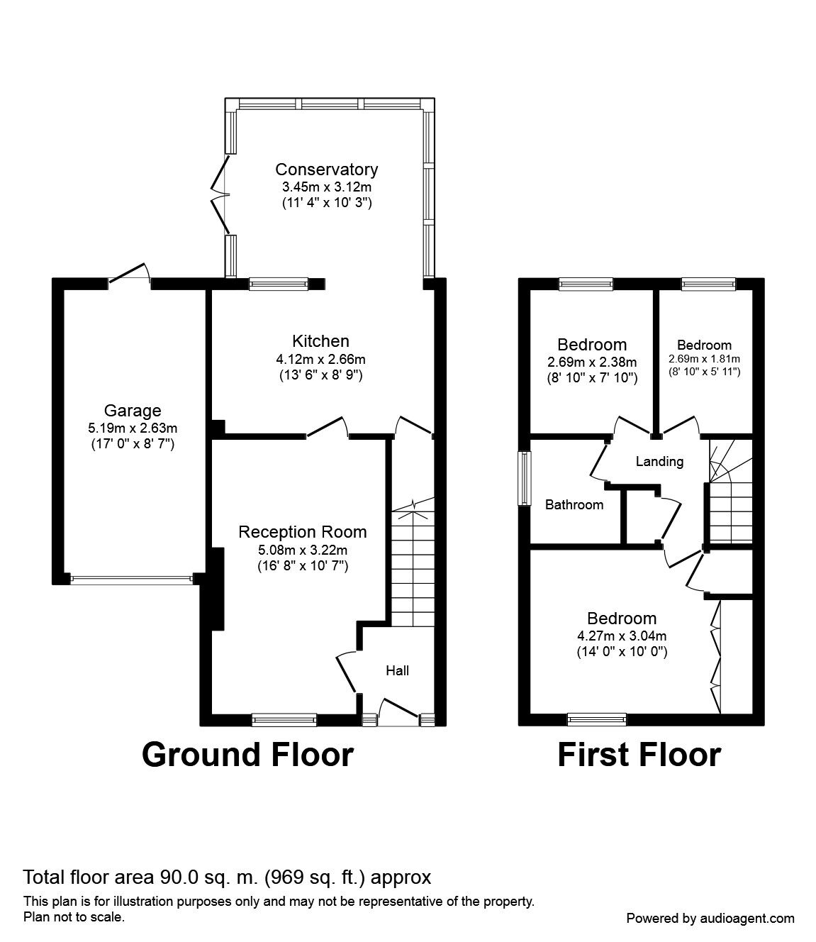 Floorplan of 3 bedroom Semi Detached House for sale, Olive Close, Whittle-le-Woods, Lancashire, PR6