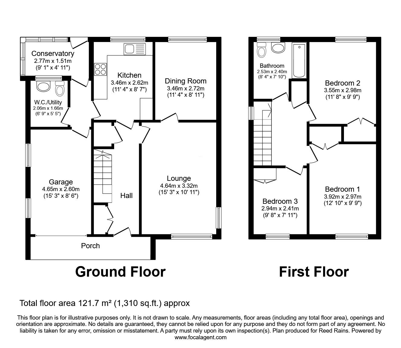 Floorplan of 3 bedroom Detached House for sale, Windsor Drive, Brinscall, Lancashire, PR6