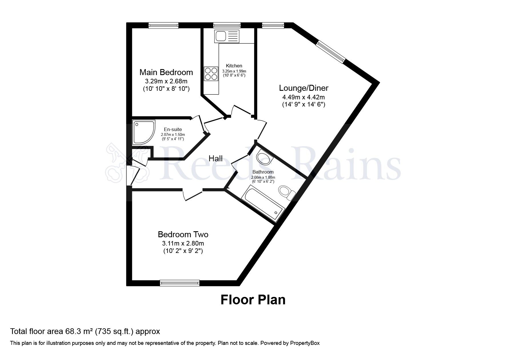 Floorplan of 2 bedroom  Flat for sale, Titan Court, Chorley, Lancashire, PR7