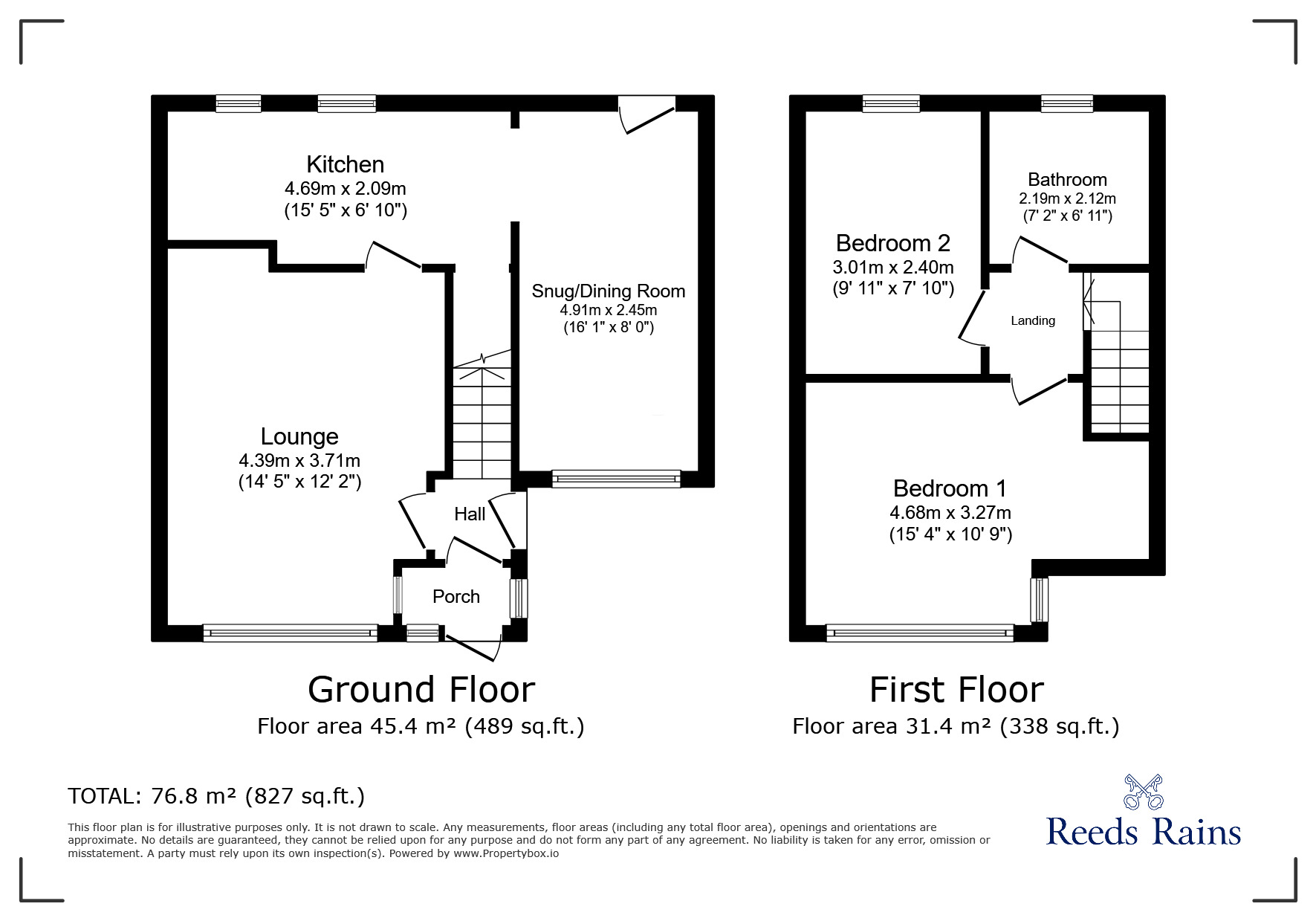 Floorplan of 2 bedroom Semi Detached House for sale, Briercliffe Road, Chorley, Lancashire, PR6