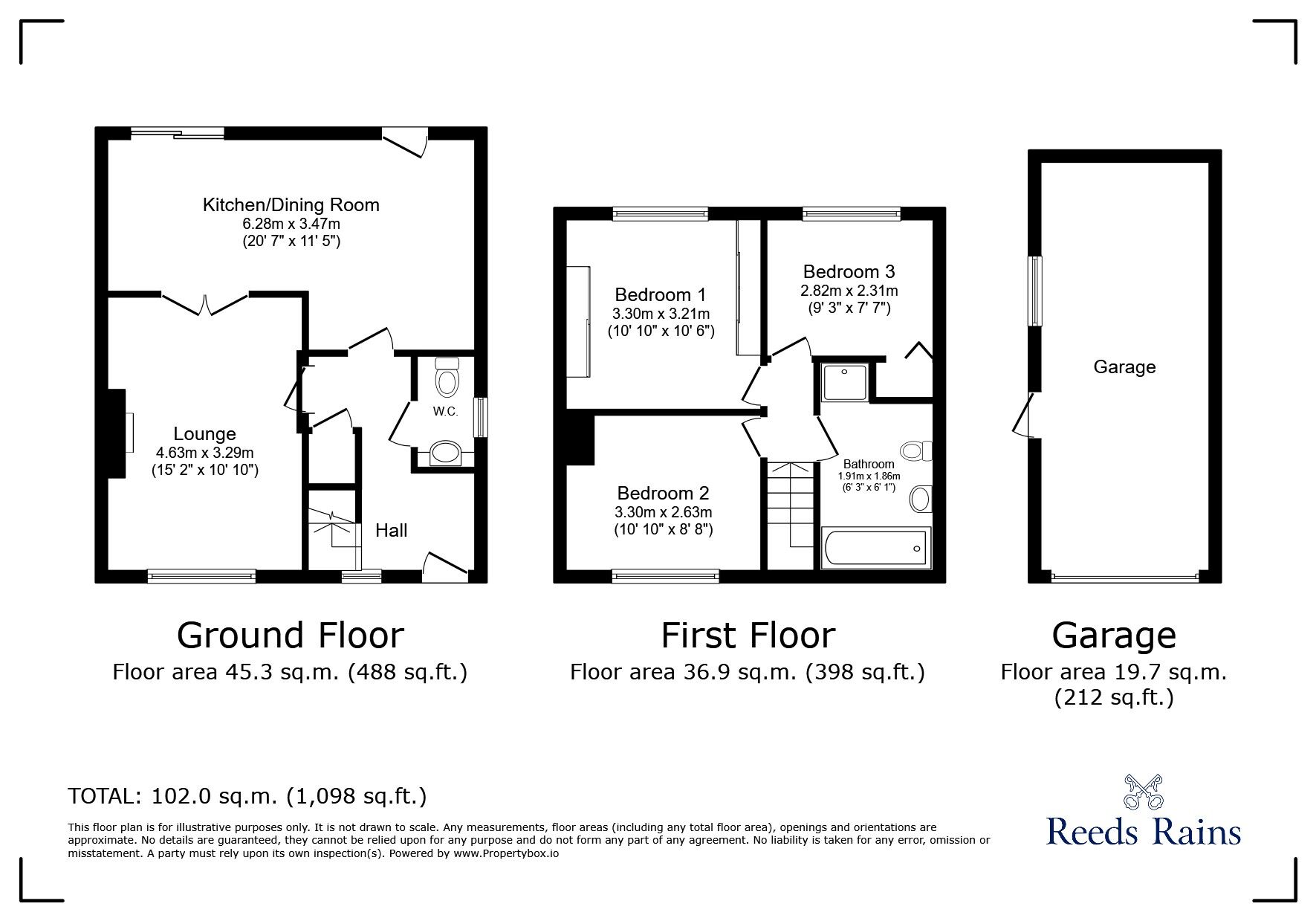 Floorplan of 3 bedroom Semi Detached House for sale, Mallom Avenue, Euxton, Lancashire, PR7