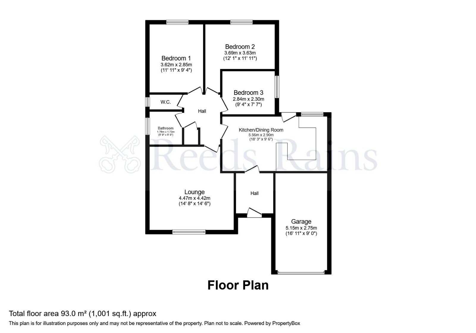 Floorplan of 3 bedroom Detached Bungalow for sale, Long Croft Meadow, Chorley, Lancashire, PR7