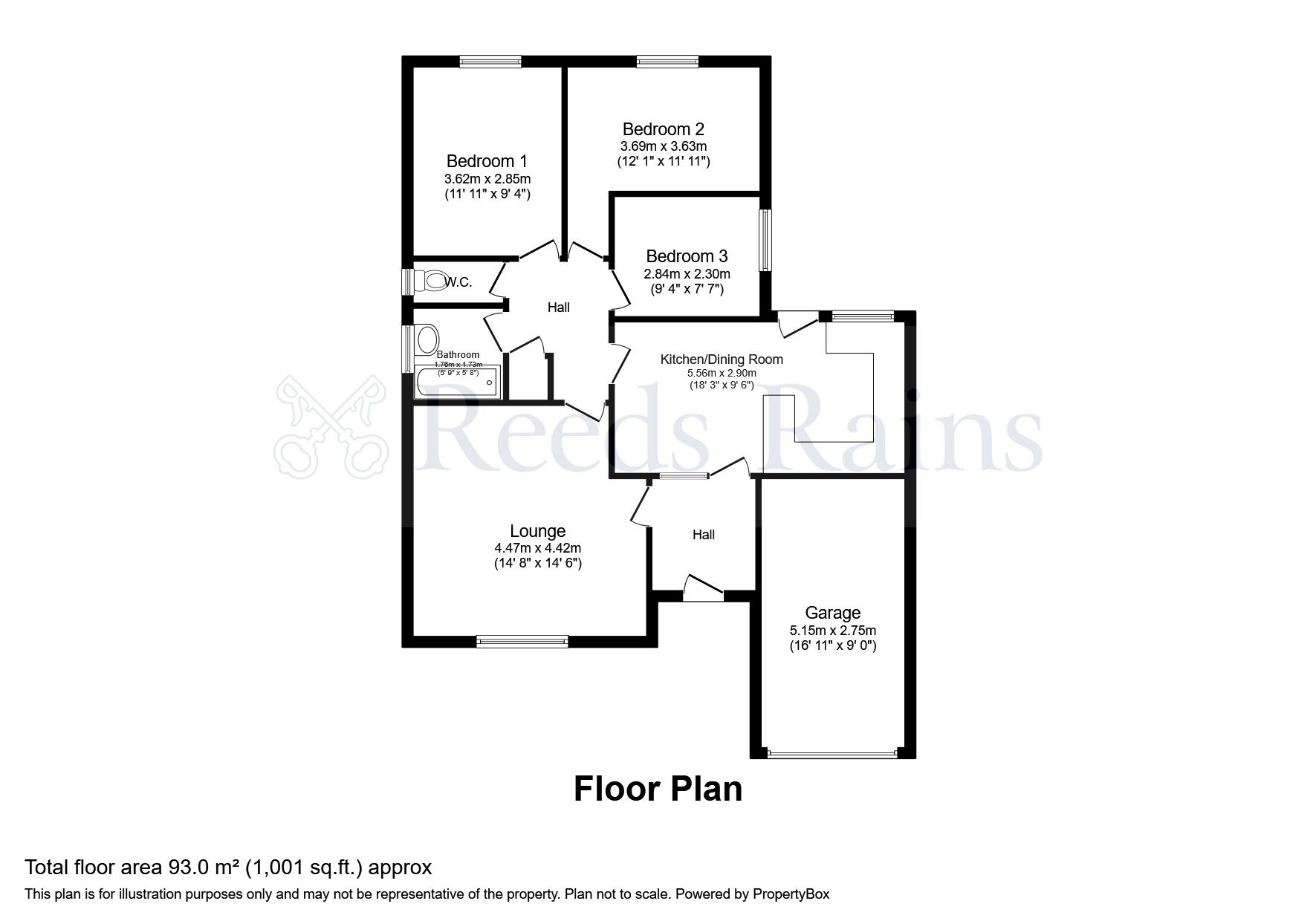 Floorplan of 3 bedroom Detached Bungalow for sale, Long Croft Meadow, Chorley, Lancashire, PR7