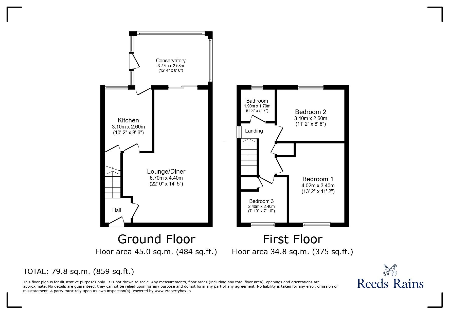 Floorplan of 3 bedroom Detached House for sale, Clover Field, Clayton-le-Woods, Lancashire, PR6