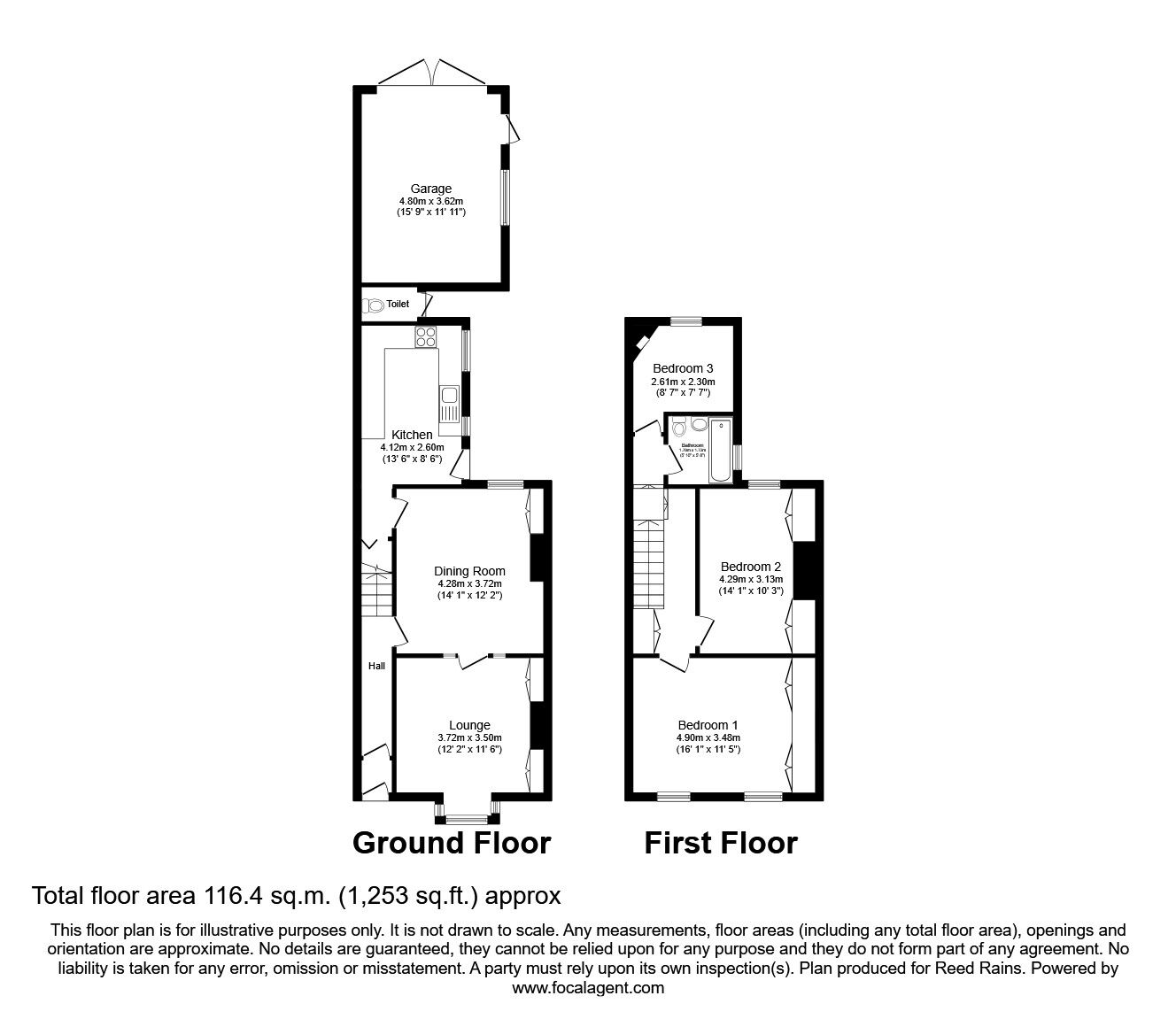 Floorplan of 2 bedroom Mid Terrace House for sale, Regent Road, Chorley, Lancashire, PR7