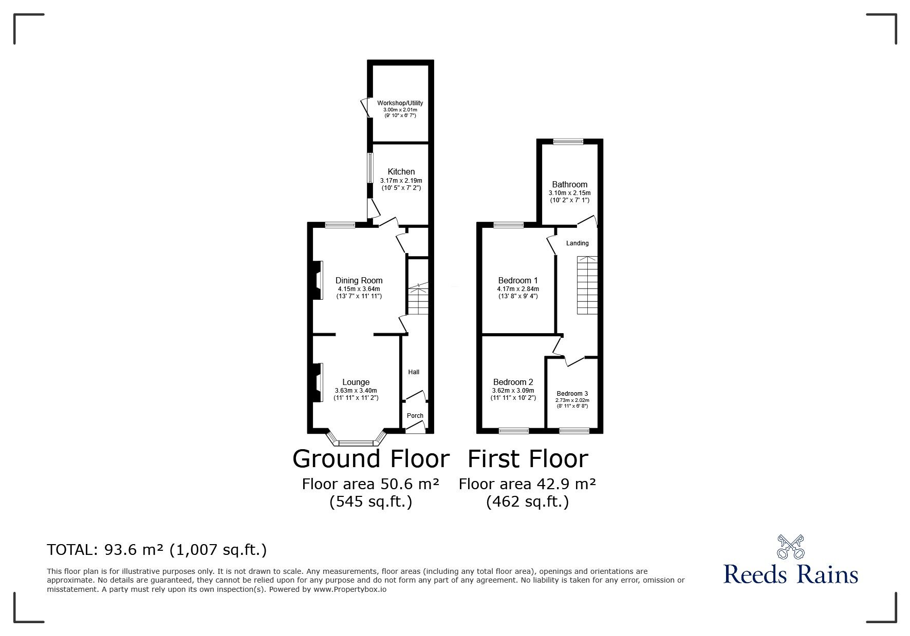 Floorplan of 3 bedroom Mid Terrace House for sale, Briercliffe Road, Chorley, Lancashire, PR6