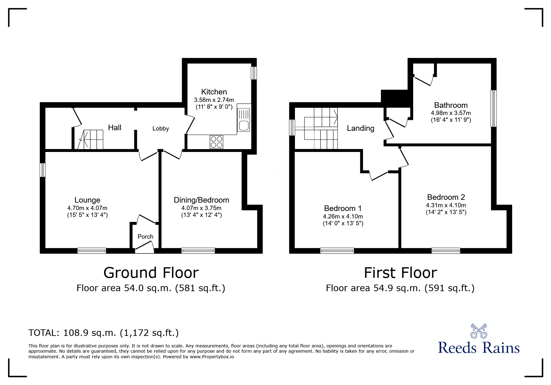 Floorplan of 2 bedroom End Terrace House for sale, Beechwood Court, Chapel Lane, Chorley, PR7