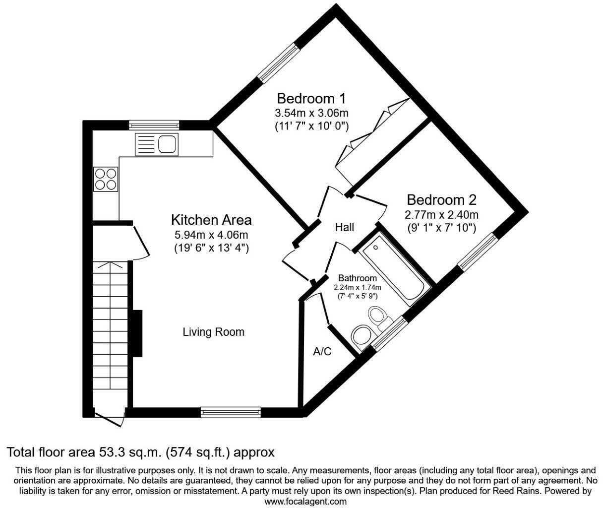 Floorplan of 2 bedroom  Flat for sale, Keepers Wood Way, Chorley, Lancashire, PR7