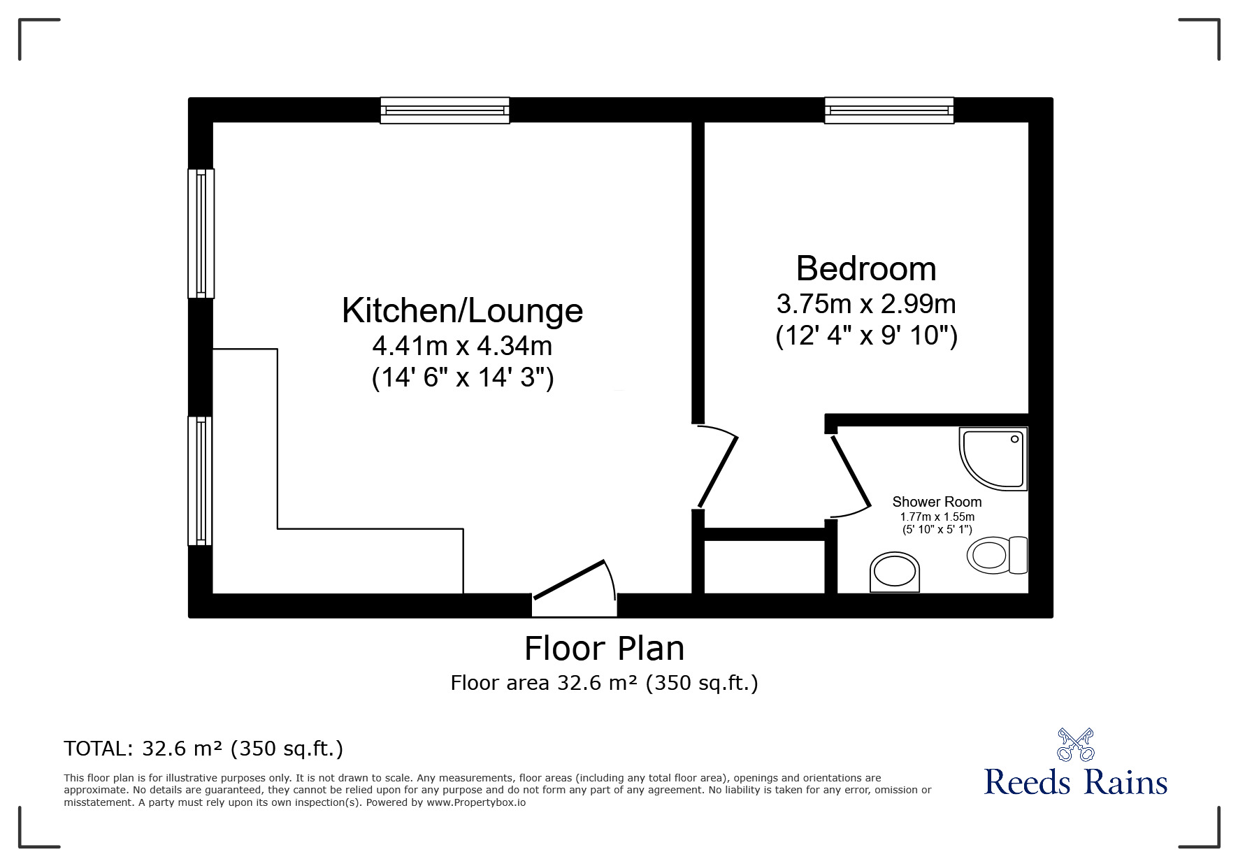 Floorplan of 1 bedroom Detached Bungalow for sale, Devonshire Court, Devonshire Road, Lancashire, PR7