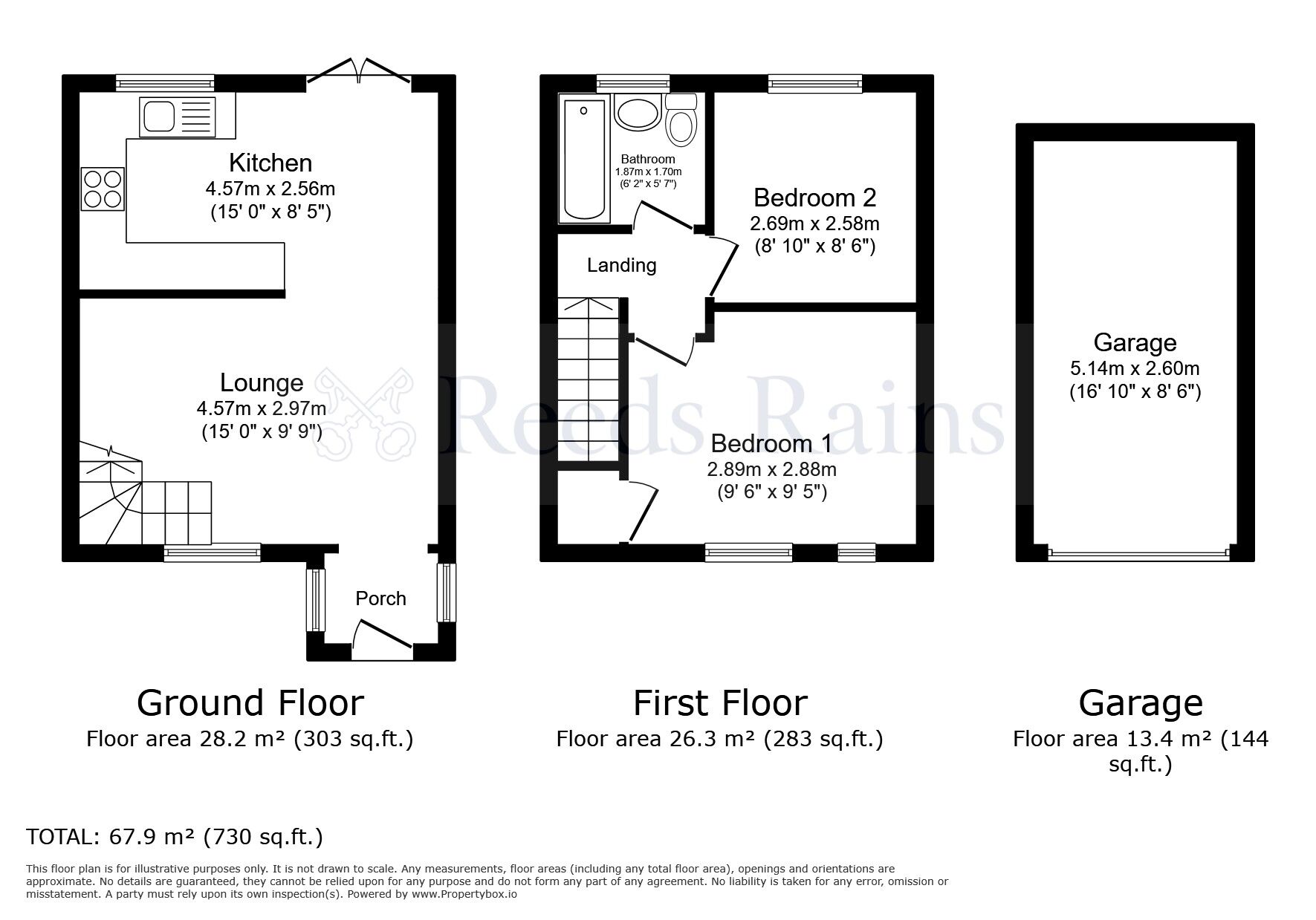 Floorplan of 2 bedroom Semi Detached House for sale, Wardle Court, Whittle-le-Woods, Lancashire, PR6