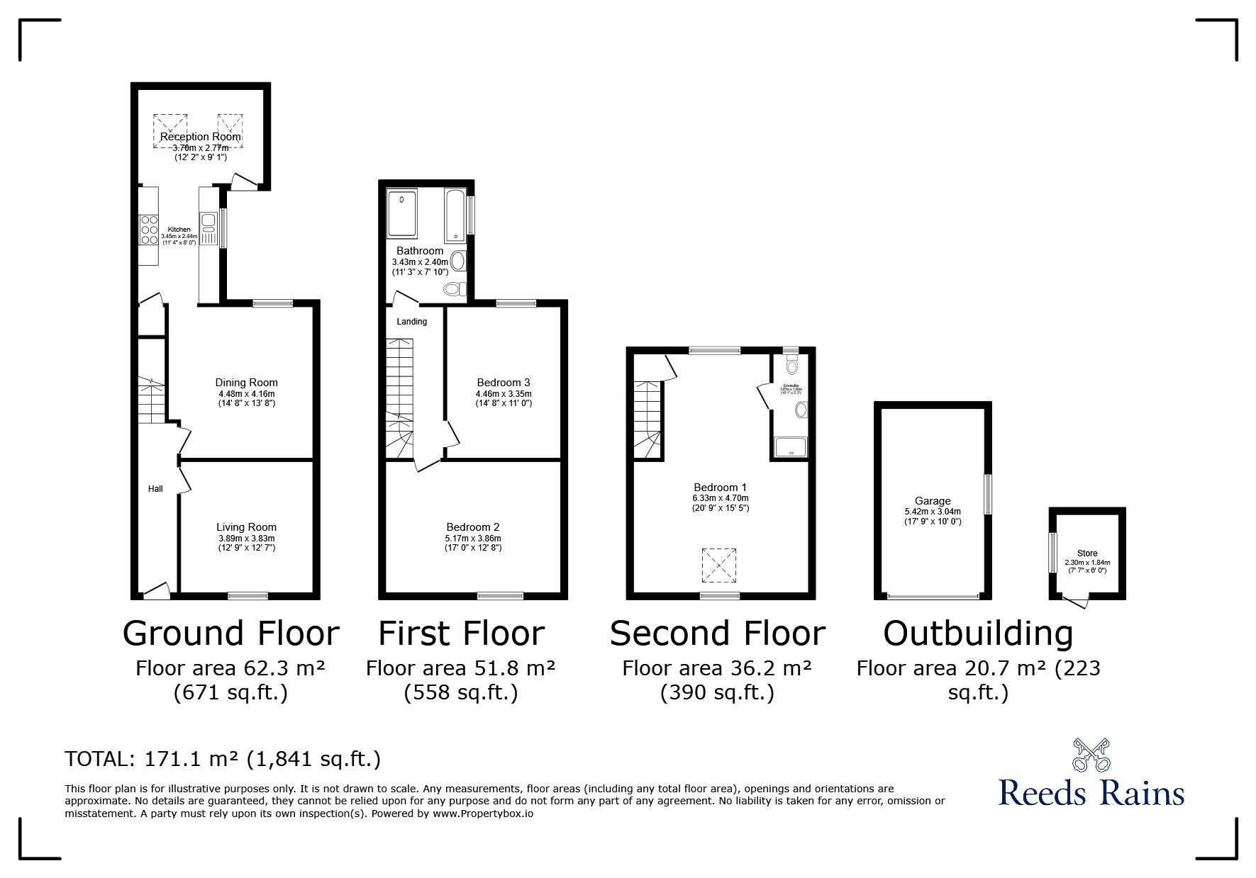 Floorplan of 3 bedroom Mid Terrace House for sale, Heapey Road, Chorley, Lancashire, PR6