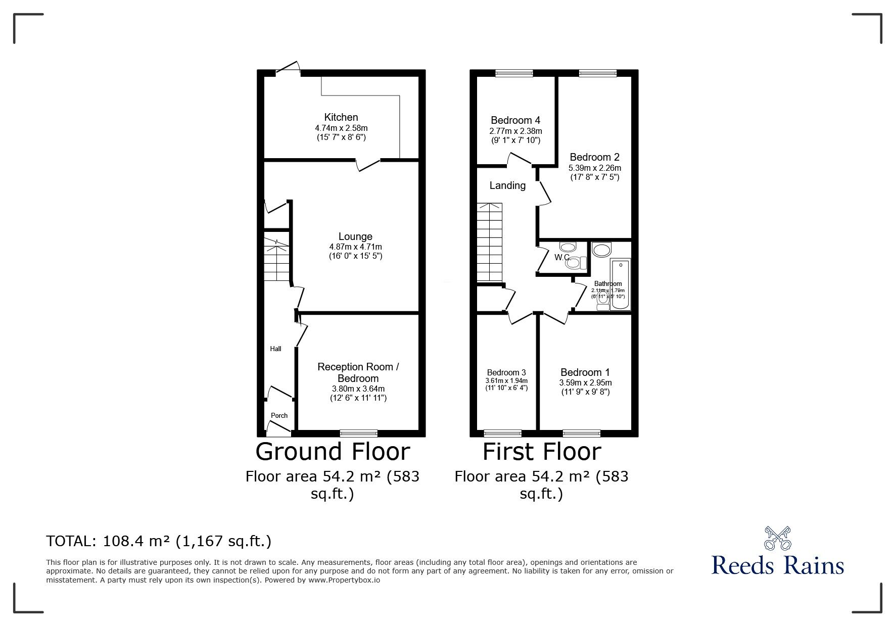 Floorplan of 4 bedroom Mid Terrace House for sale, Bolton Road, Chorley, Lancashire, PR7