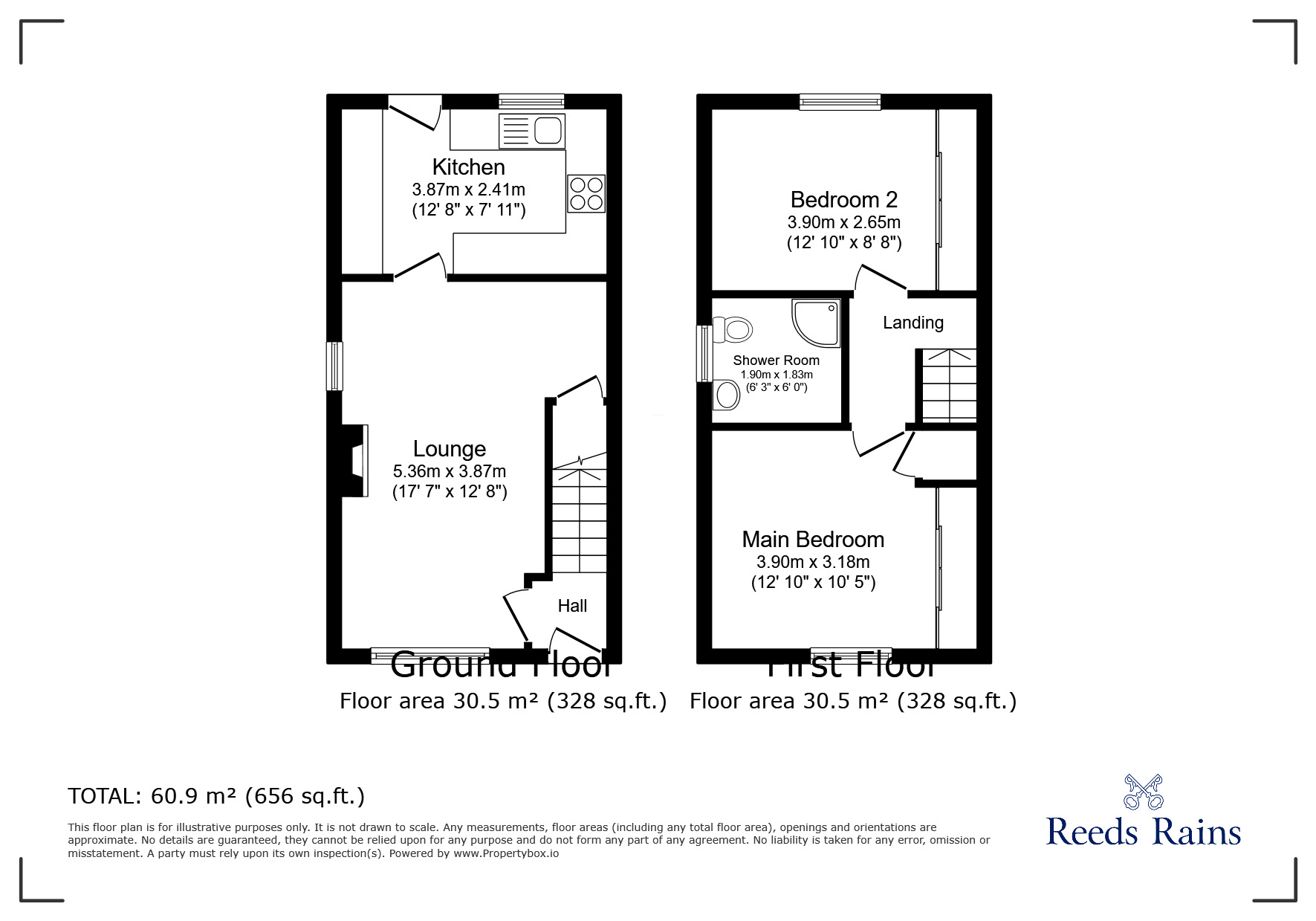 Floorplan of 2 bedroom Semi Detached House for sale, Wymundsley, Chorley, Lancashire, PR7