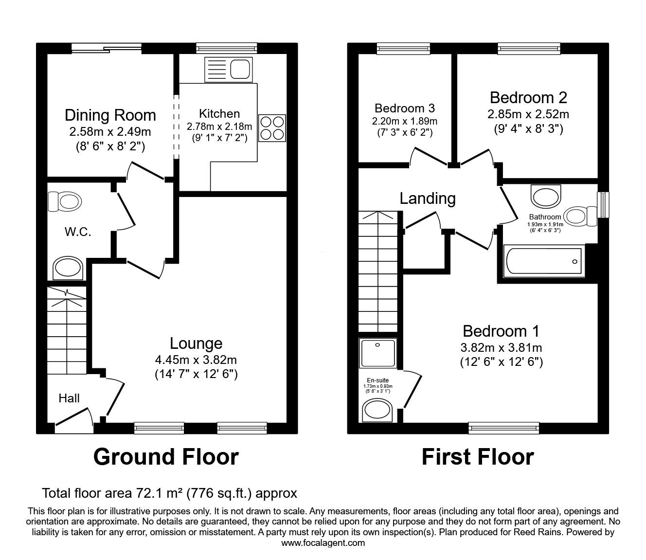 Floorplan of 3 bedroom Semi Detached House for sale, Jubilee Way, Croston, Lancashire, PR26