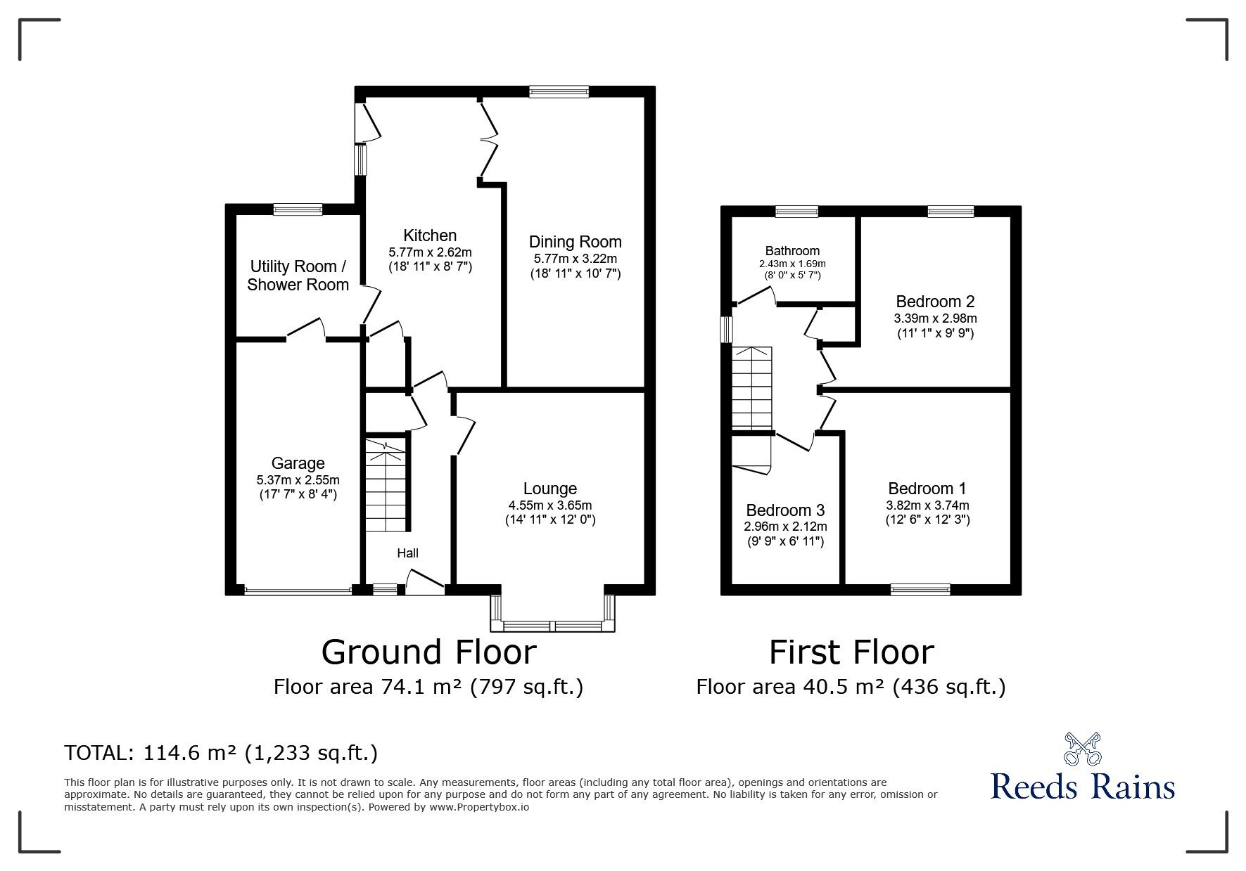 Floorplan of 3 bedroom Semi Detached House for sale, Collingwood Road, Chorley, Lancashire, PR7