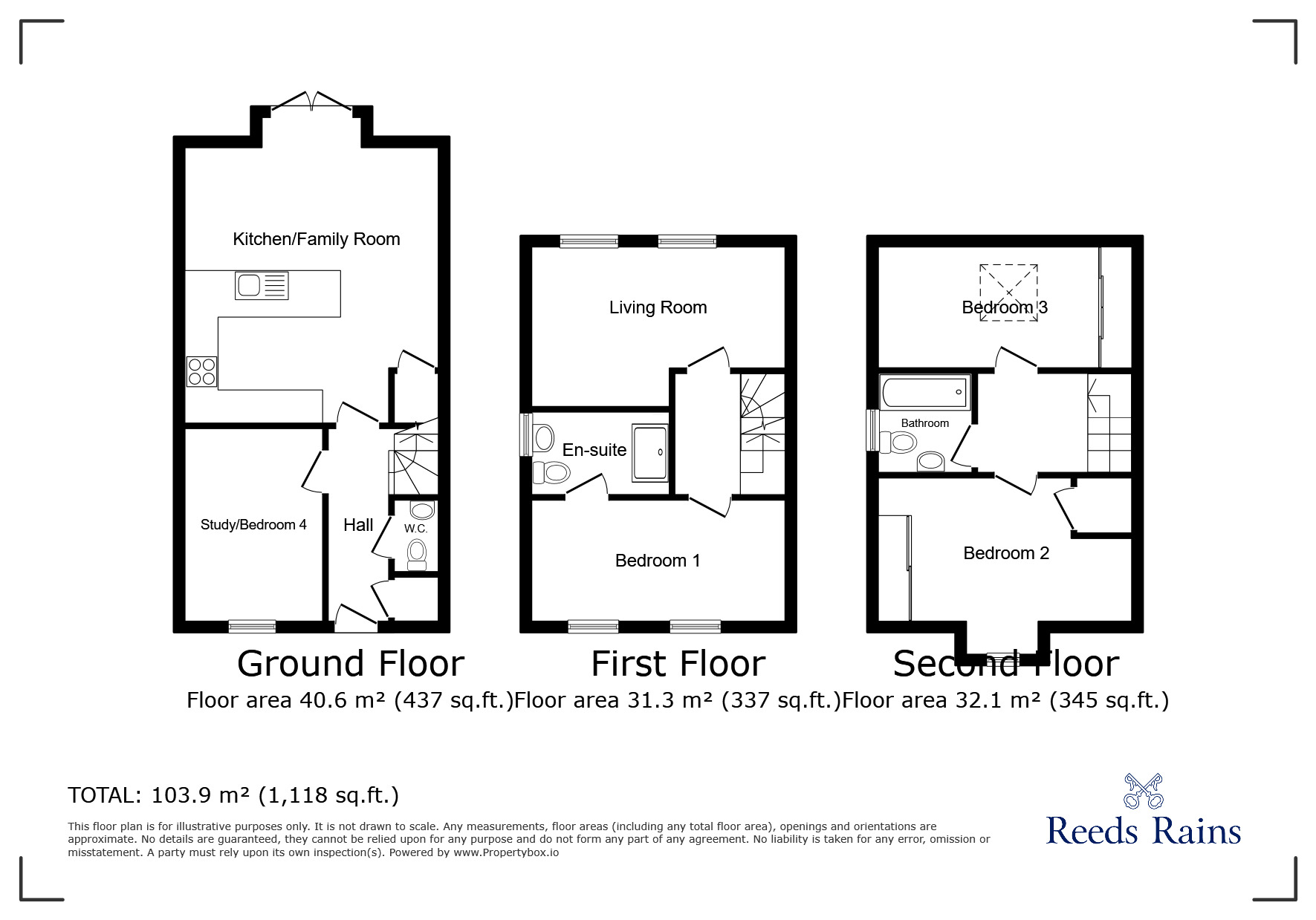 Floorplan of 4 bedroom Mid Terrace House to rent, Rose Whittle Avenue, Buckshaw Village, Lancashire, PR7