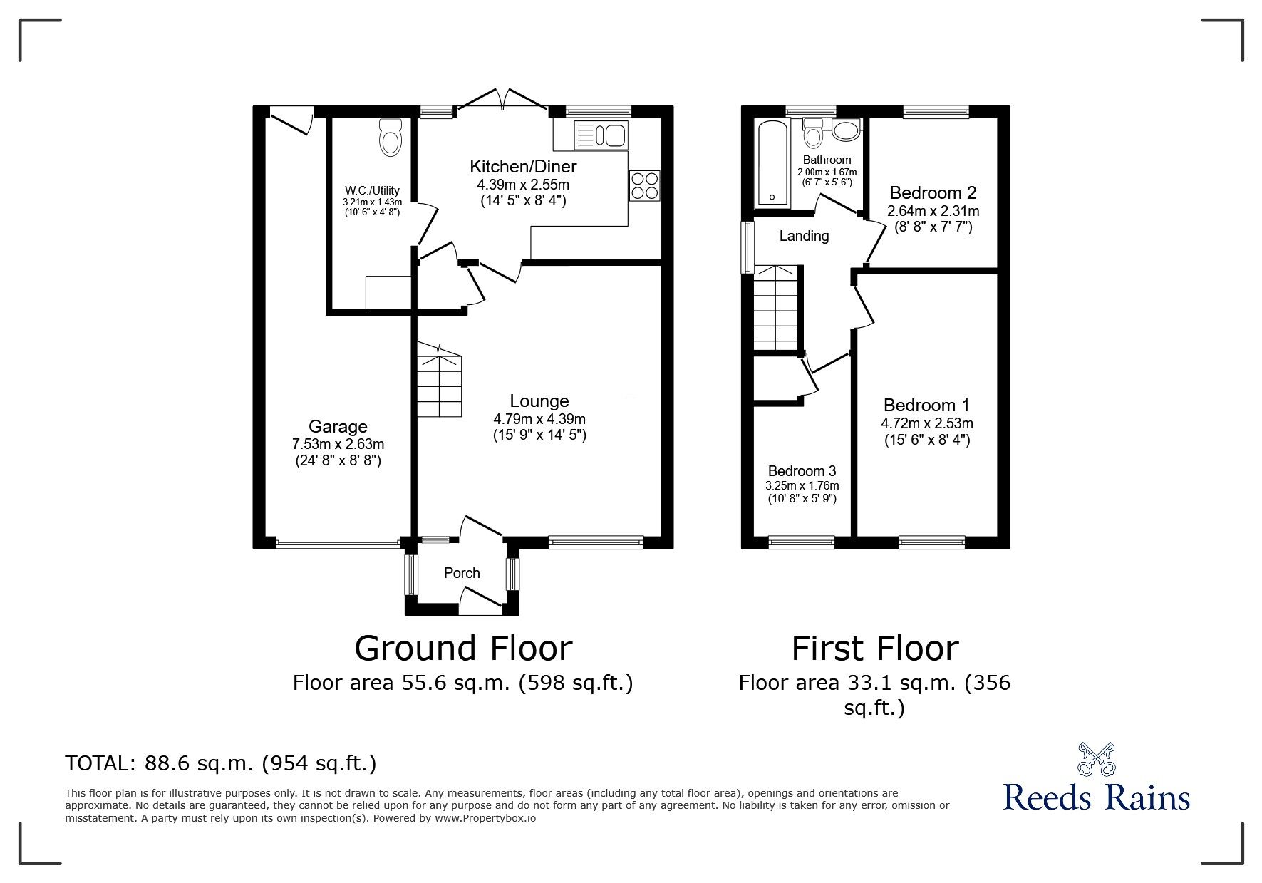 Floorplan of 3 bedroom Semi Detached House for sale, Harperley, Chorley, Lancashire, PR7