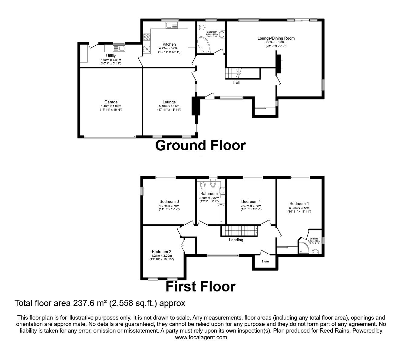 Floorplan of 4 bedroom Detached House for sale, Merefield, Chorley, Lancashire, PR7