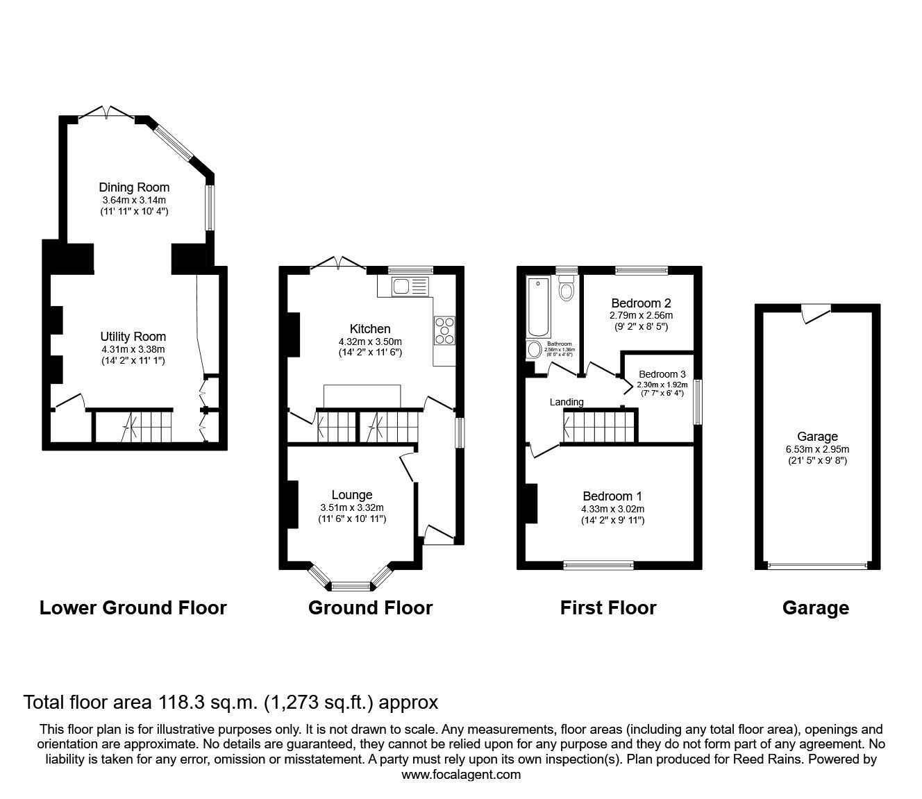 Floorplan of 3 bedroom Semi Detached House to rent, Holland Road, Old Whittington, Derbyshire, S41