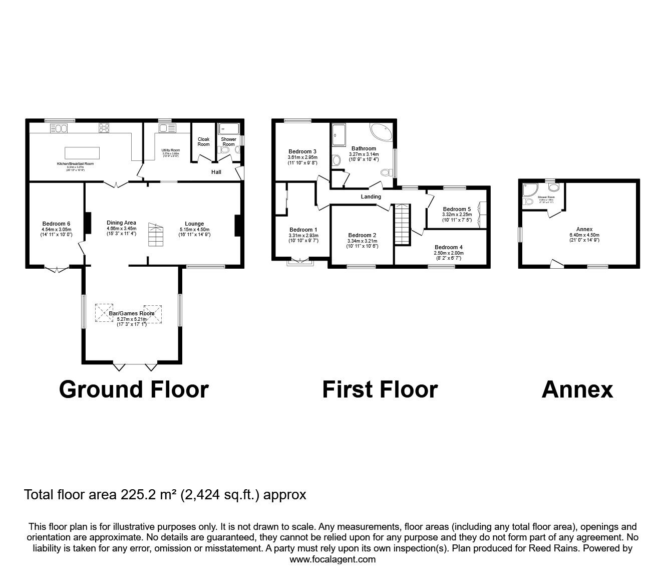 Floorplan of 6 bedroom Detached House for sale, Rectory Road, Duckmanton, Derbyshire, S44