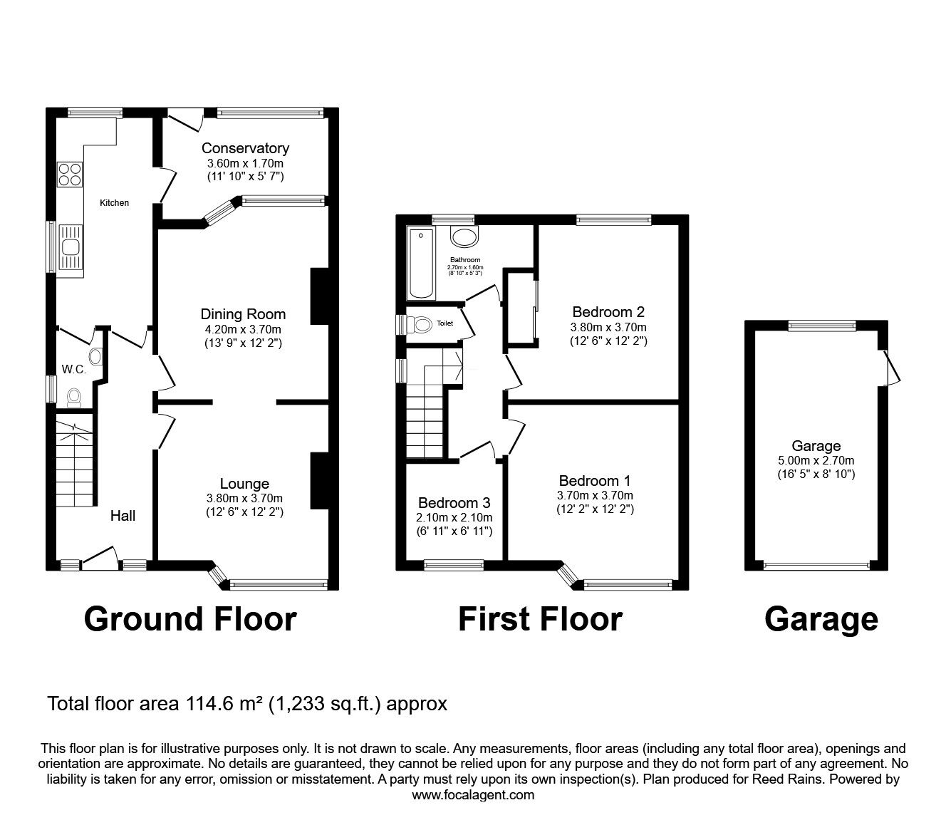 Floorplan of 3 bedroom Semi Detached House for sale, Moorland View Road, Chesterfield, Derbyshire, S40