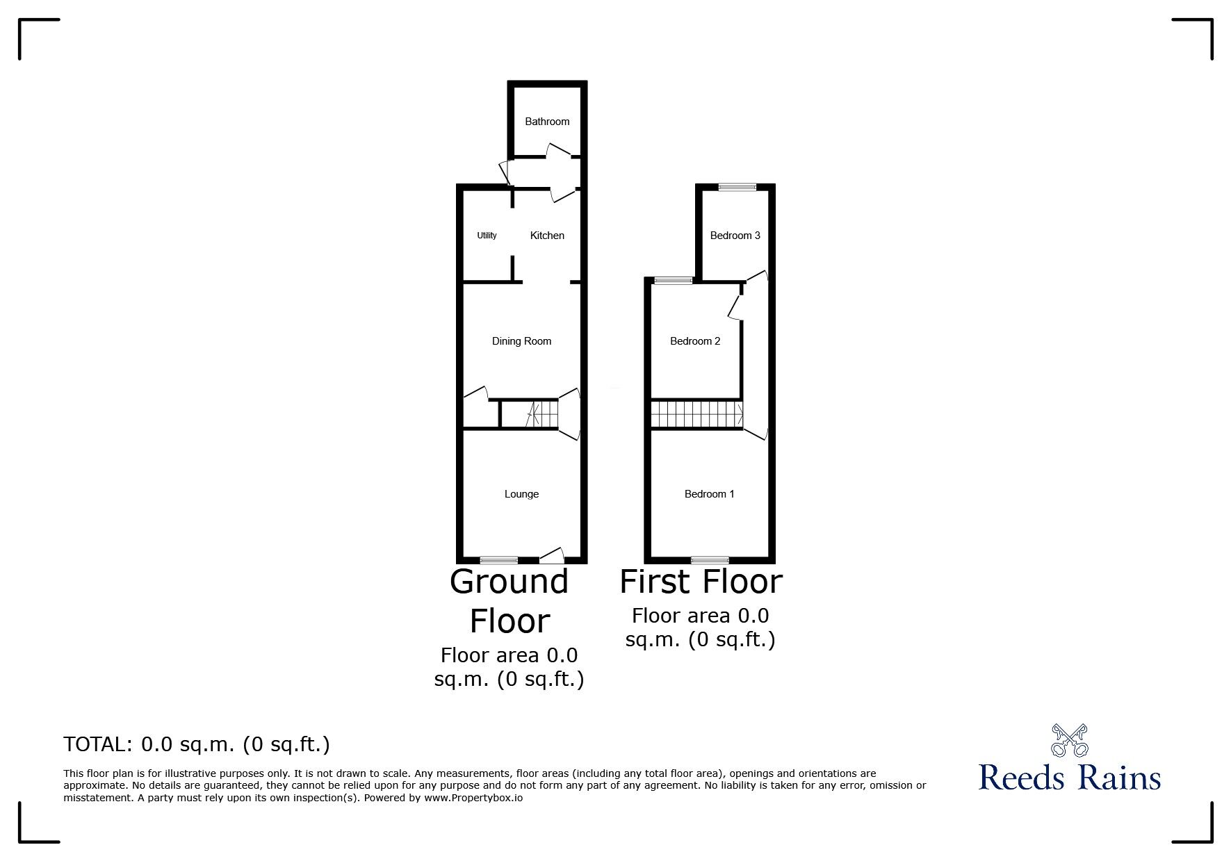 Floorplan of 3 bedroom Mid Terrace House for sale, Chesterfield Road, Shuttlewood, Derbyshire, S44