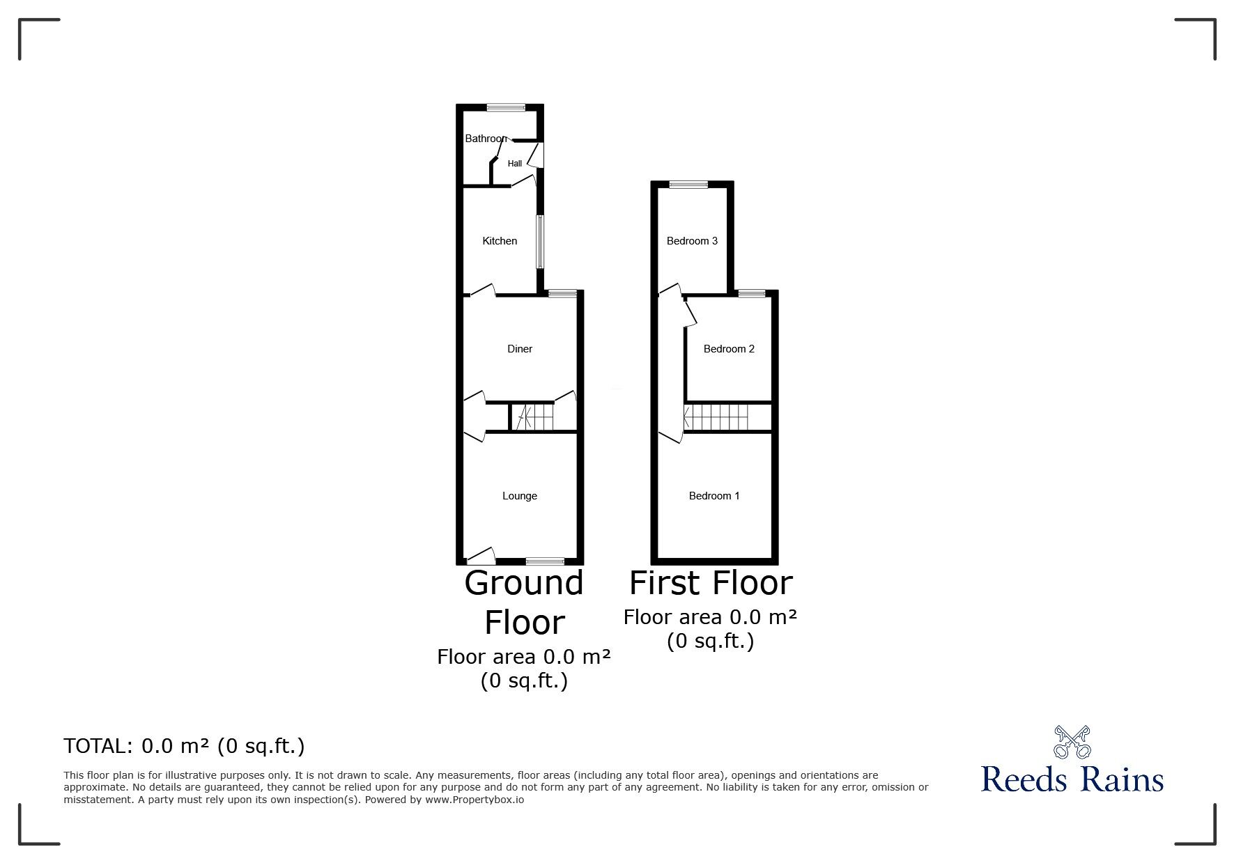 Floorplan of 3 bedroom Mid Terrace House for sale, Chesterfield Road, Shuttlewood, Derbyshire, S44