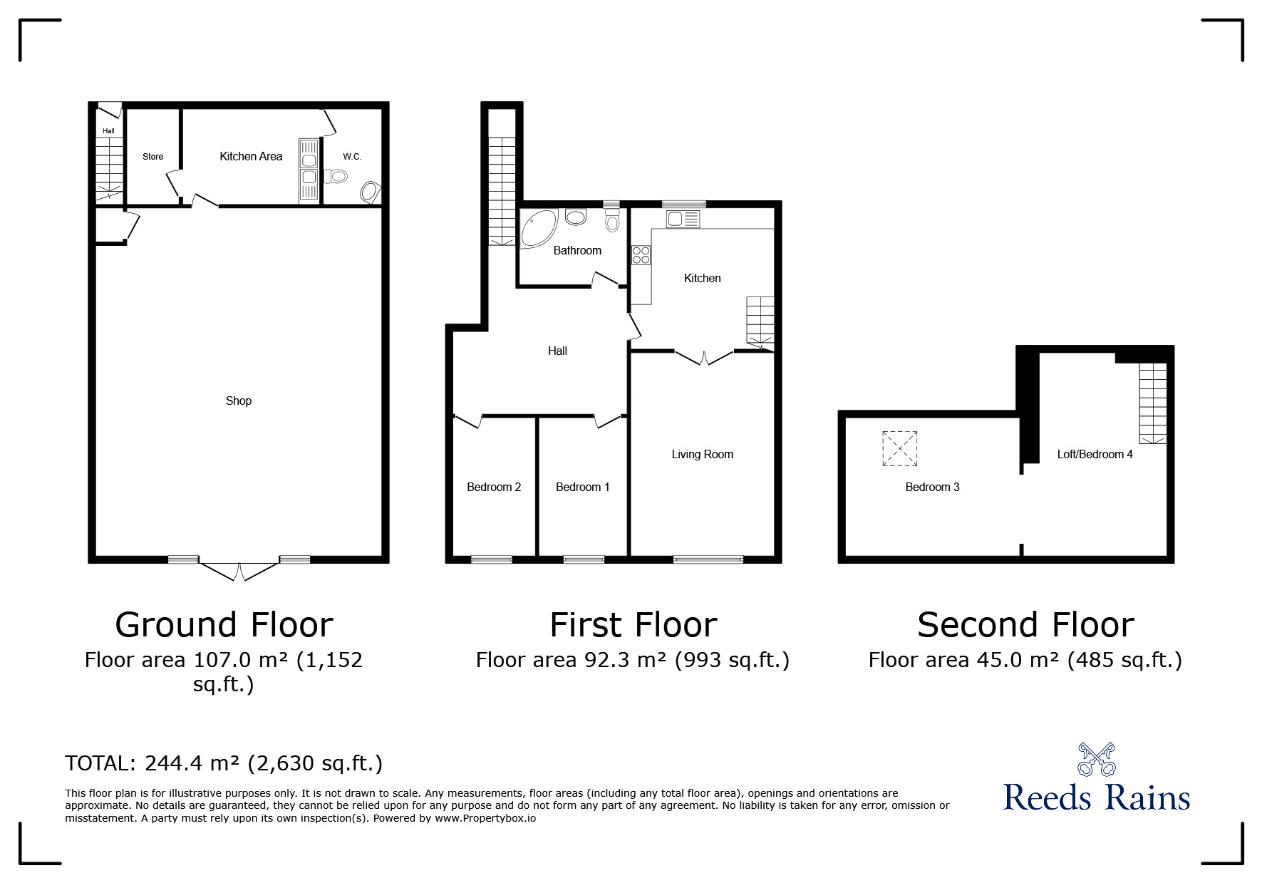 Floorplan of 3 bedroom Mid Terrace House for sale, Main Street, Carr Vale, Derbyshire, S44