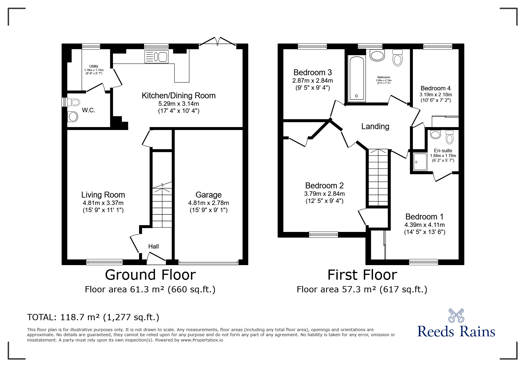 Floorplan of 4 bedroom Detached House for sale, Crown Crescent, Bolsover, Derbyshire, S44