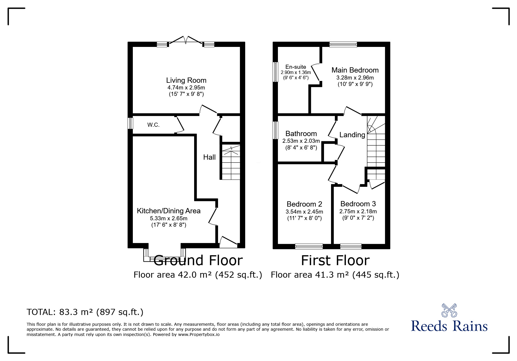 Floorplan of 3 bedroom Semi Detached House to rent, Silver Birch Way, Wingerworth, Derbyshire, S42