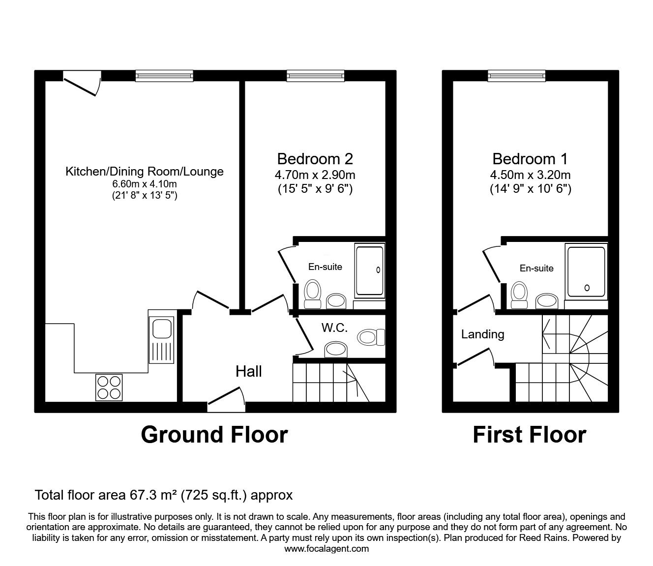 Floorplan of 2 bedroom  Flat for sale, Wain Avenue, Chesterfield, Derbyshire, S41